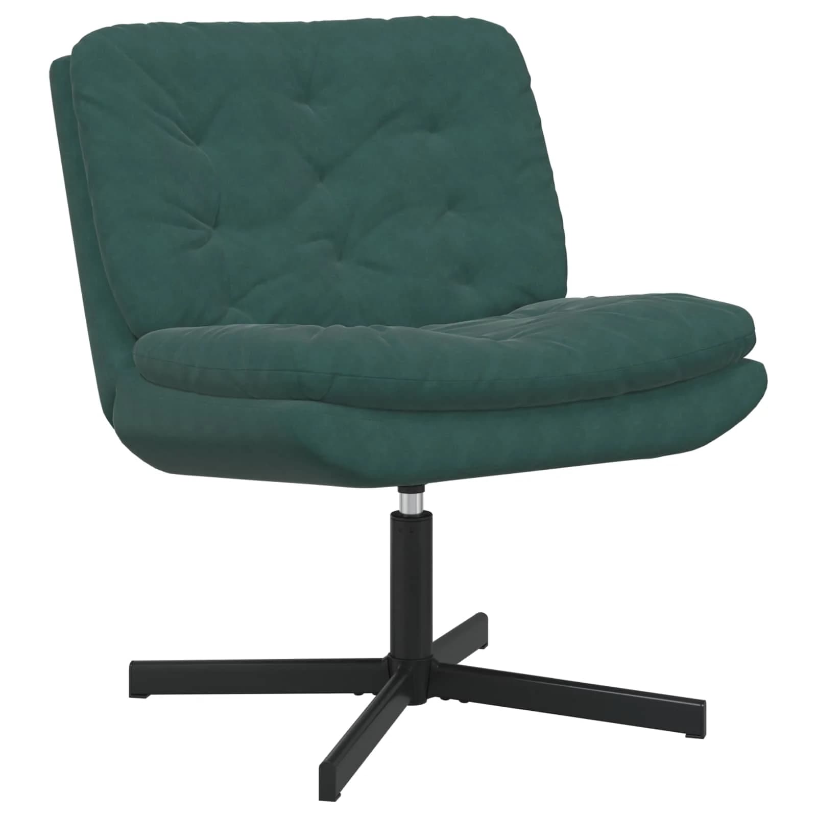 Vrtilna sproščujoča stol Temno zelena 63 x 75 x 76 cm Žamet