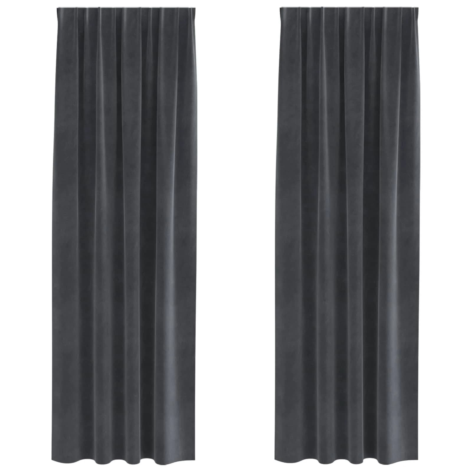 Zatemnitvene zavese 2 kos Svetlo siva 140 x 260 cm Žamet - slika 2