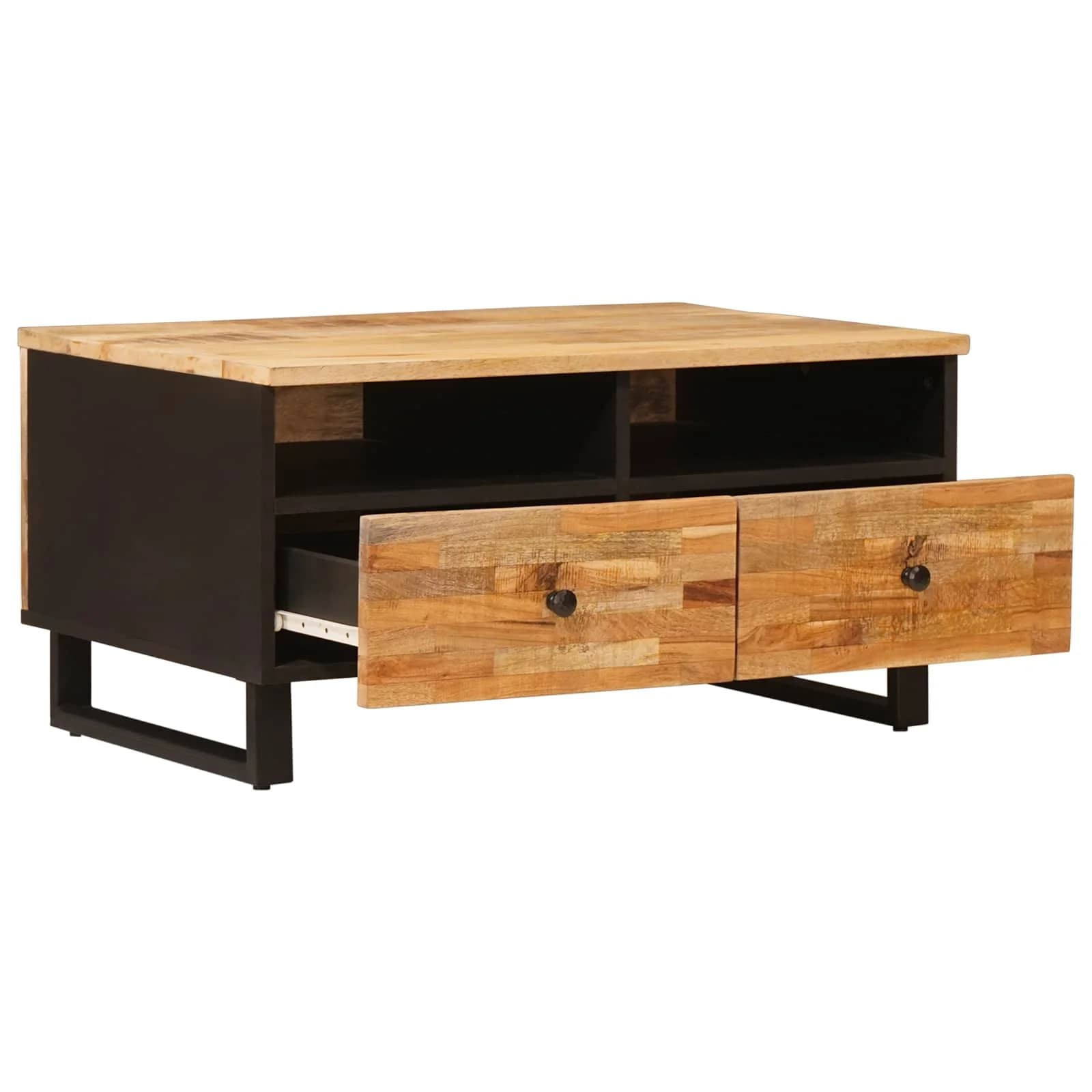 Klubska miza s predalom Rjava 80 x 54 x 40 cm Masiven les manga - slika 2