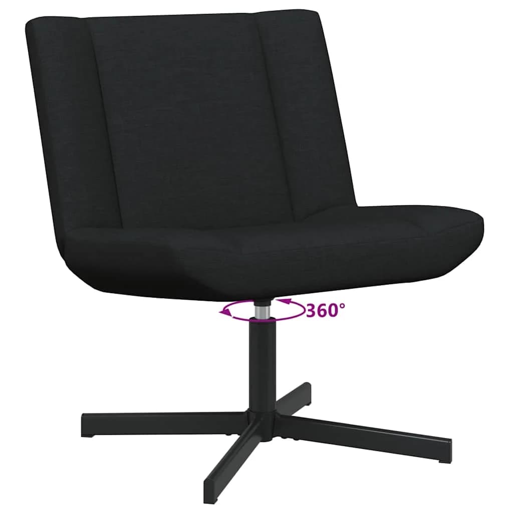 Vrtljiv stol Črna 63 x 75 x 76 cm blago - slika 9