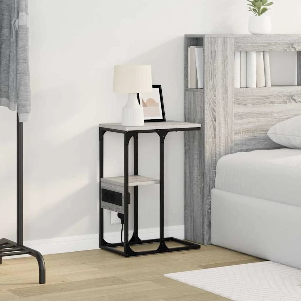 Nočna omarica Siva Sonoma 41,5 x 26 x 60,5 cm Inženirski les - slika 5