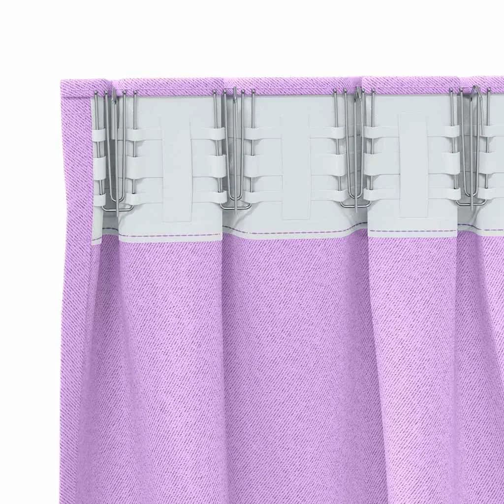 Zavese za zatemnitev z obroči 2 kos Vijolična 260 x 140 cm - slika 5