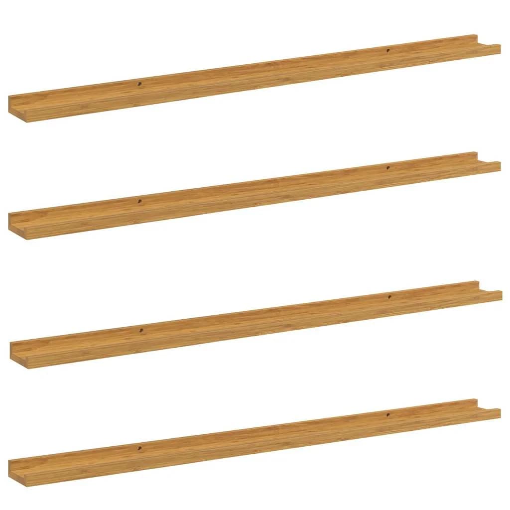 Stenska polica Montaža za steno 4 kos Bež 115 x 9 x 3 cm - slika 2