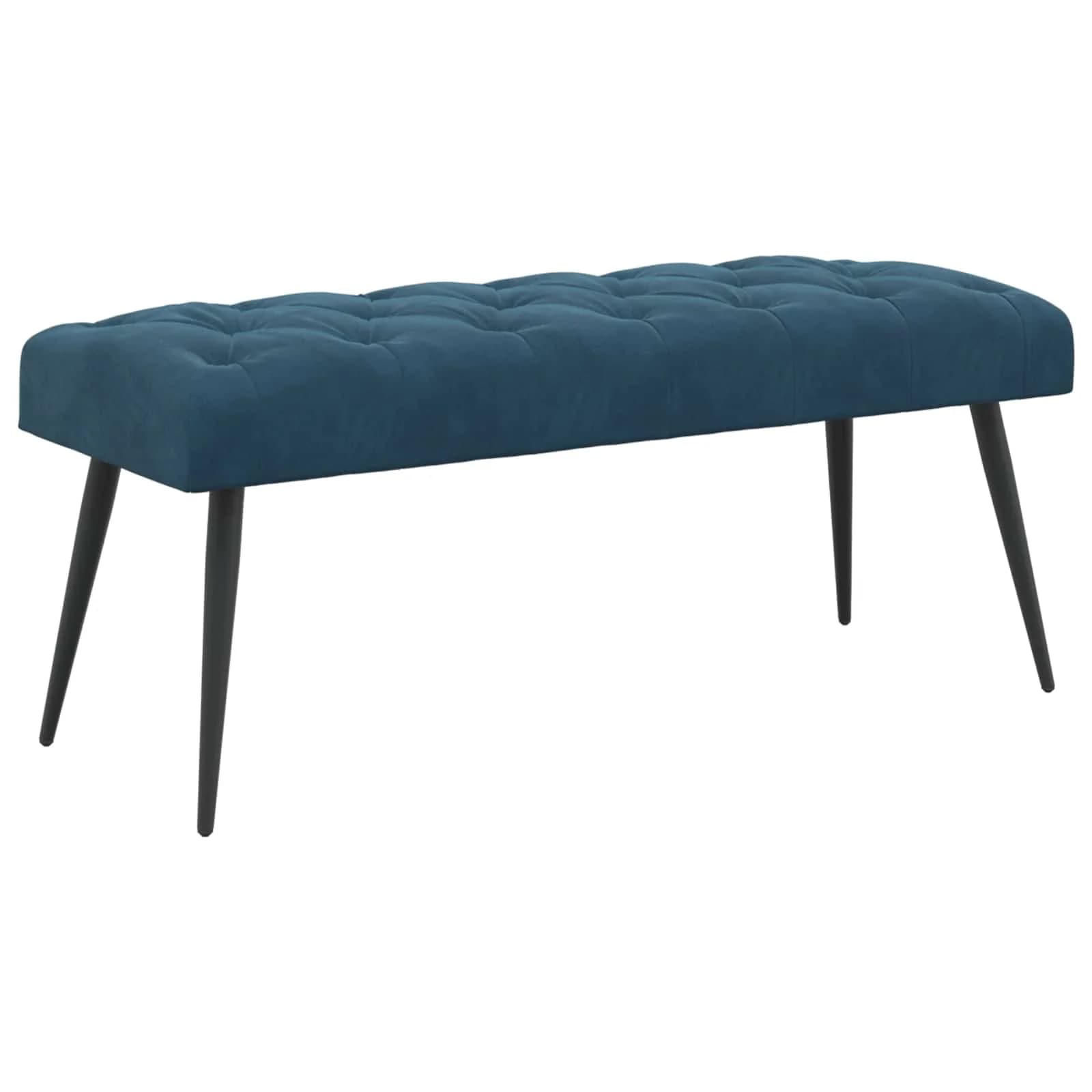 Klop s gumbnim oblazinjenjem Modra 110 x 40 x 46 cm Žamet - slika 2