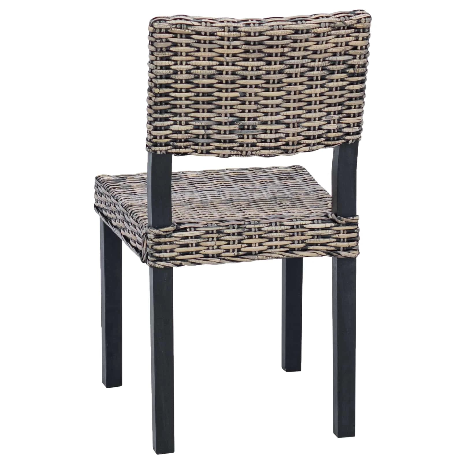 Jedilni stol 2 kos Kubu rattan Črna pranja 46 x 55 x 84 cm - slika 7