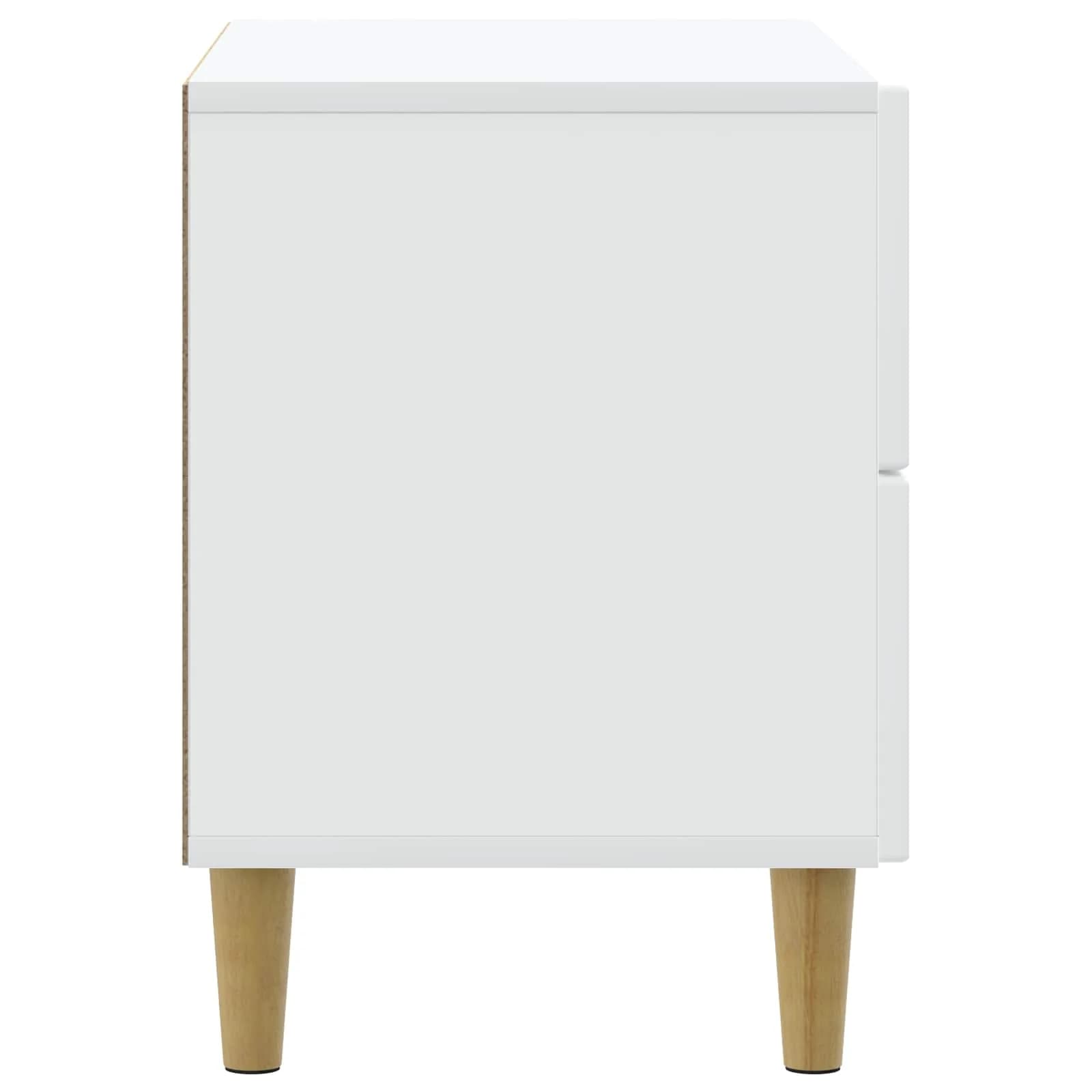 Nočna omarica s predalom Bela 62 x 34,5 x 48 cm Inženirski les - slika 6