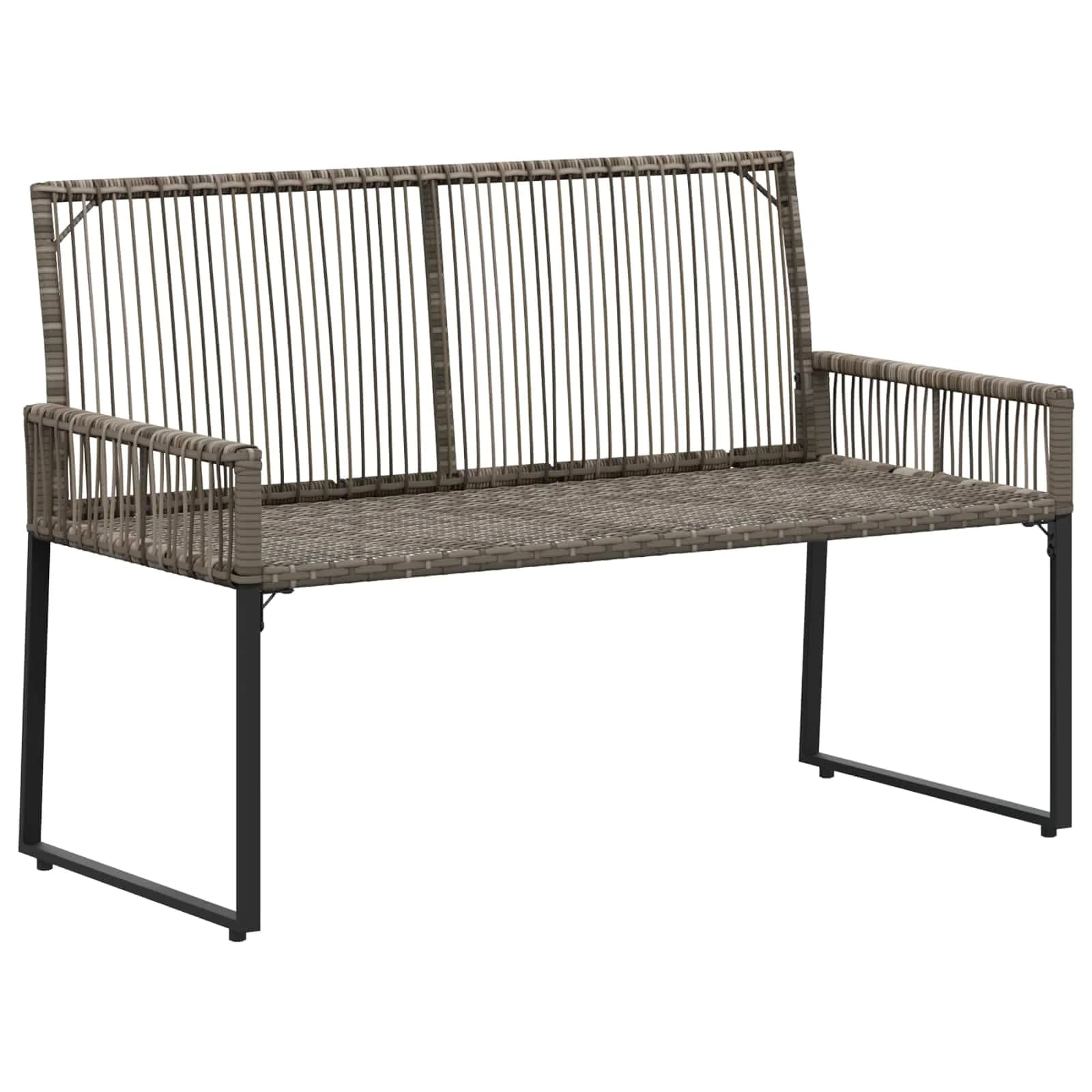 Zunanja klop 2 -Seater 4 kos 110 x 59 x 82 cm poli ratan - slika 4