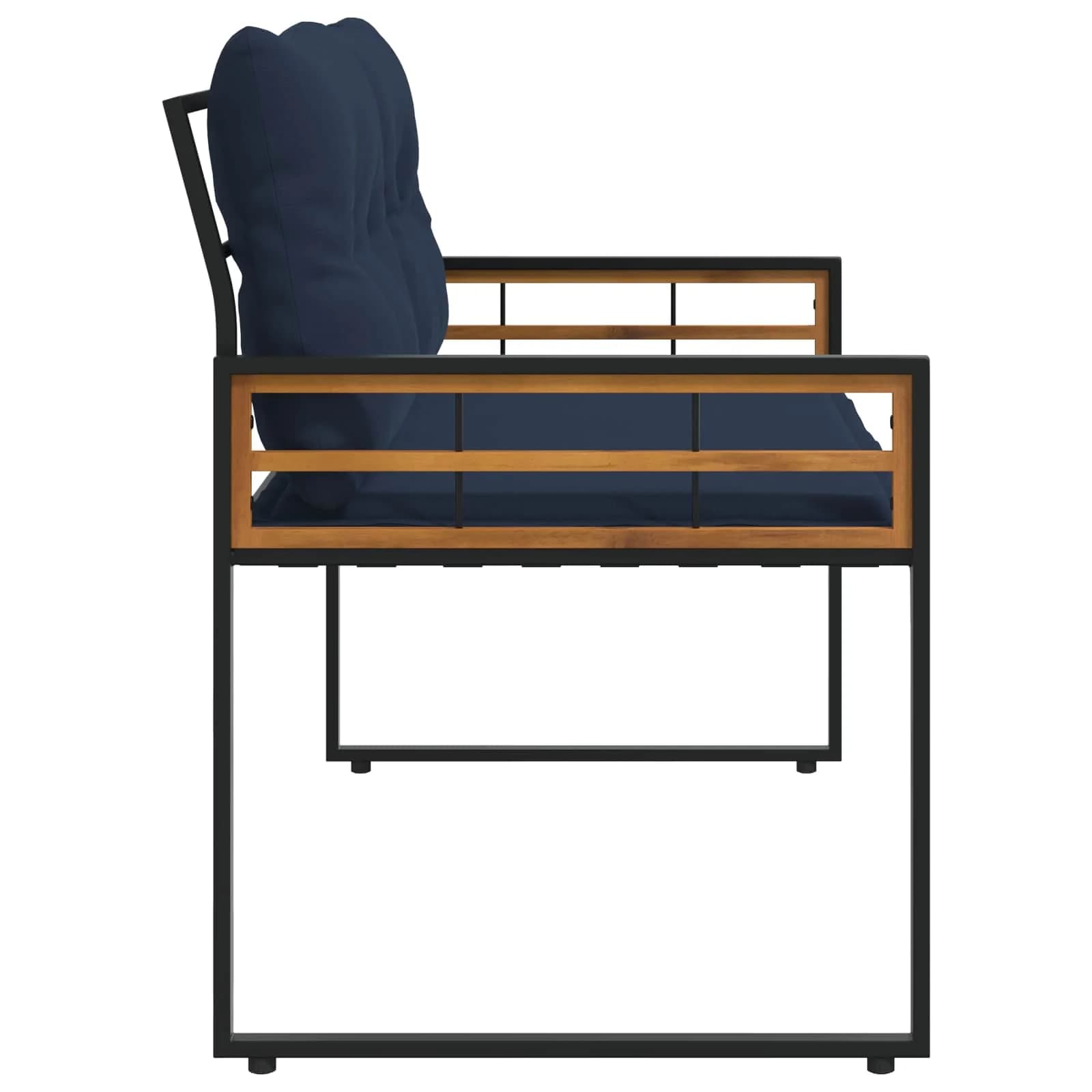 Lesena ležajna klop z blazino Mornarsko modra 114 x 55 x 77 cm - slika 5