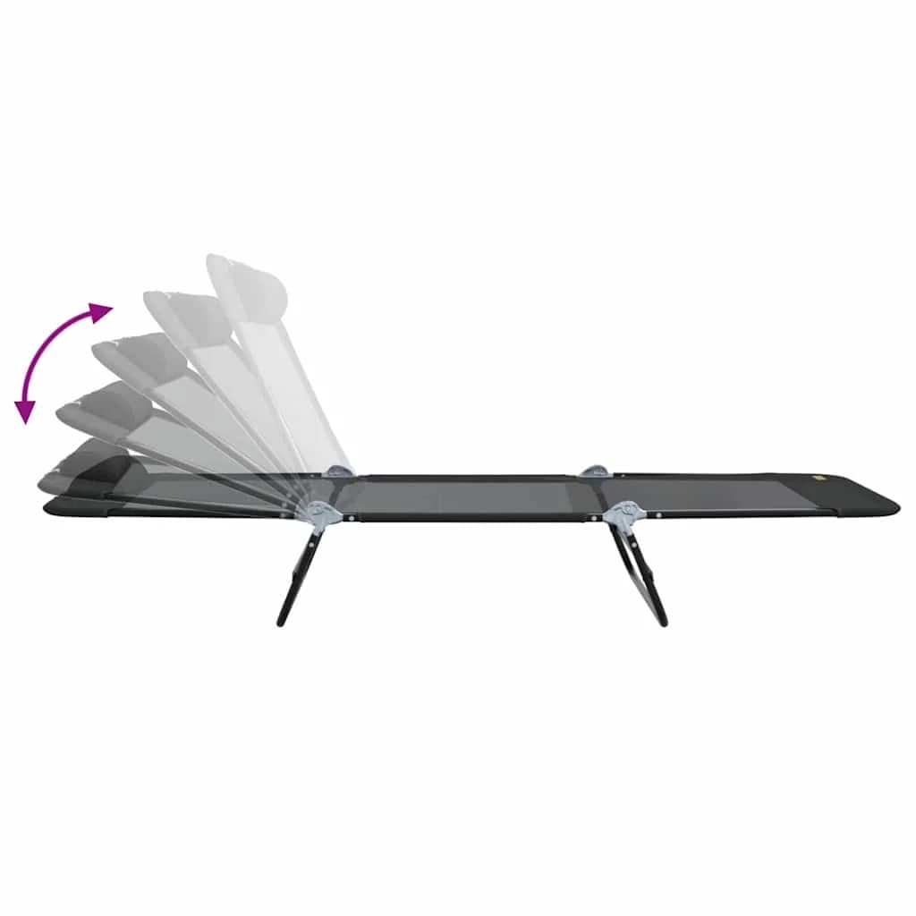 Zložljiv ležalnik Črna 182 x 55 x 85,5 cm Tekstil - slika 9
