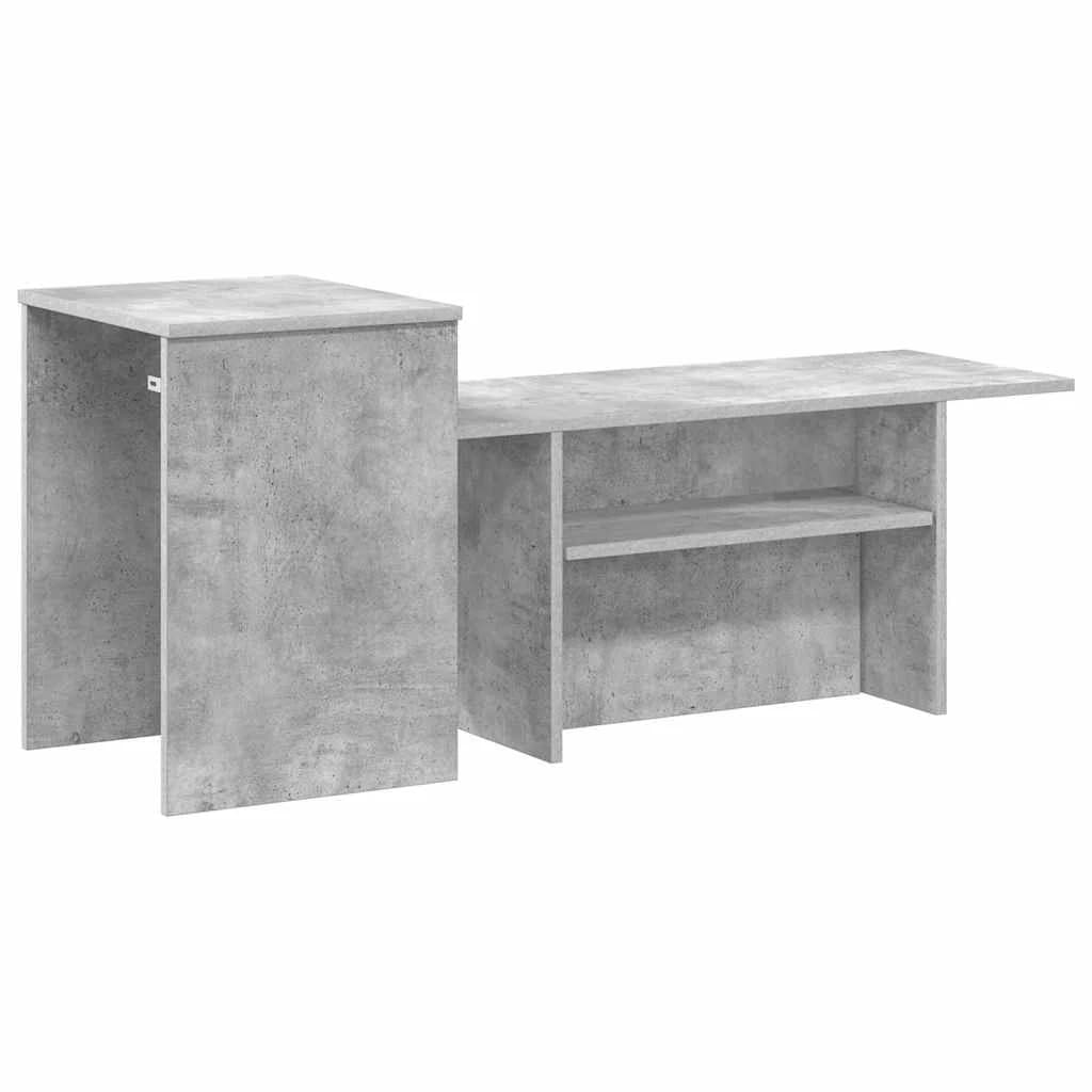 Konzolna miza Betonsko siva 91,5 x 35 x 38,5 cm Inženirski les - slika 7