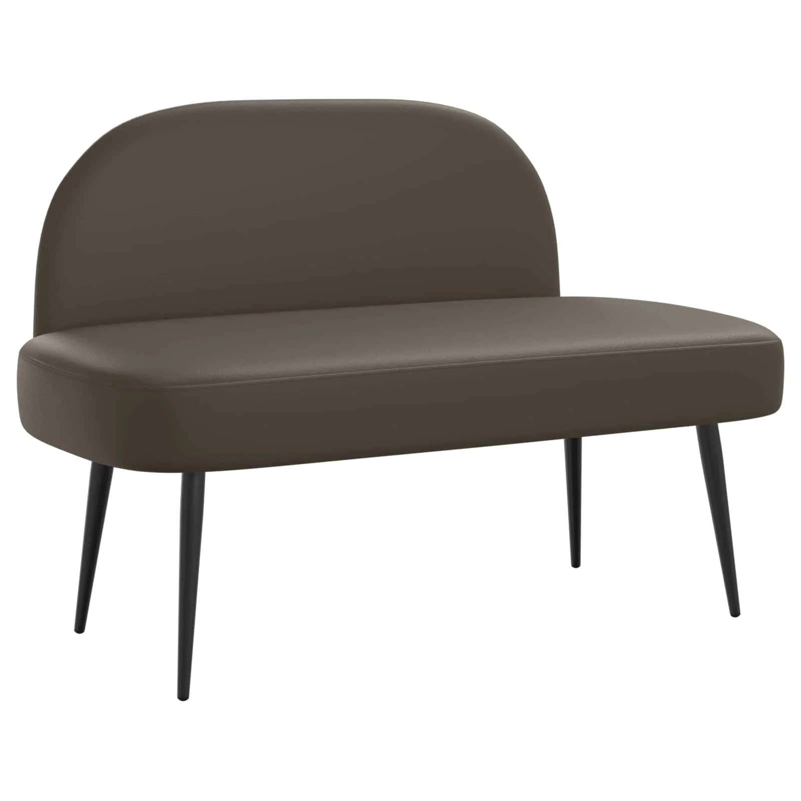 Oblazinjena klop z naslonom Siva 110 x 60 x 76 cm Umetno usnje - slika 2
