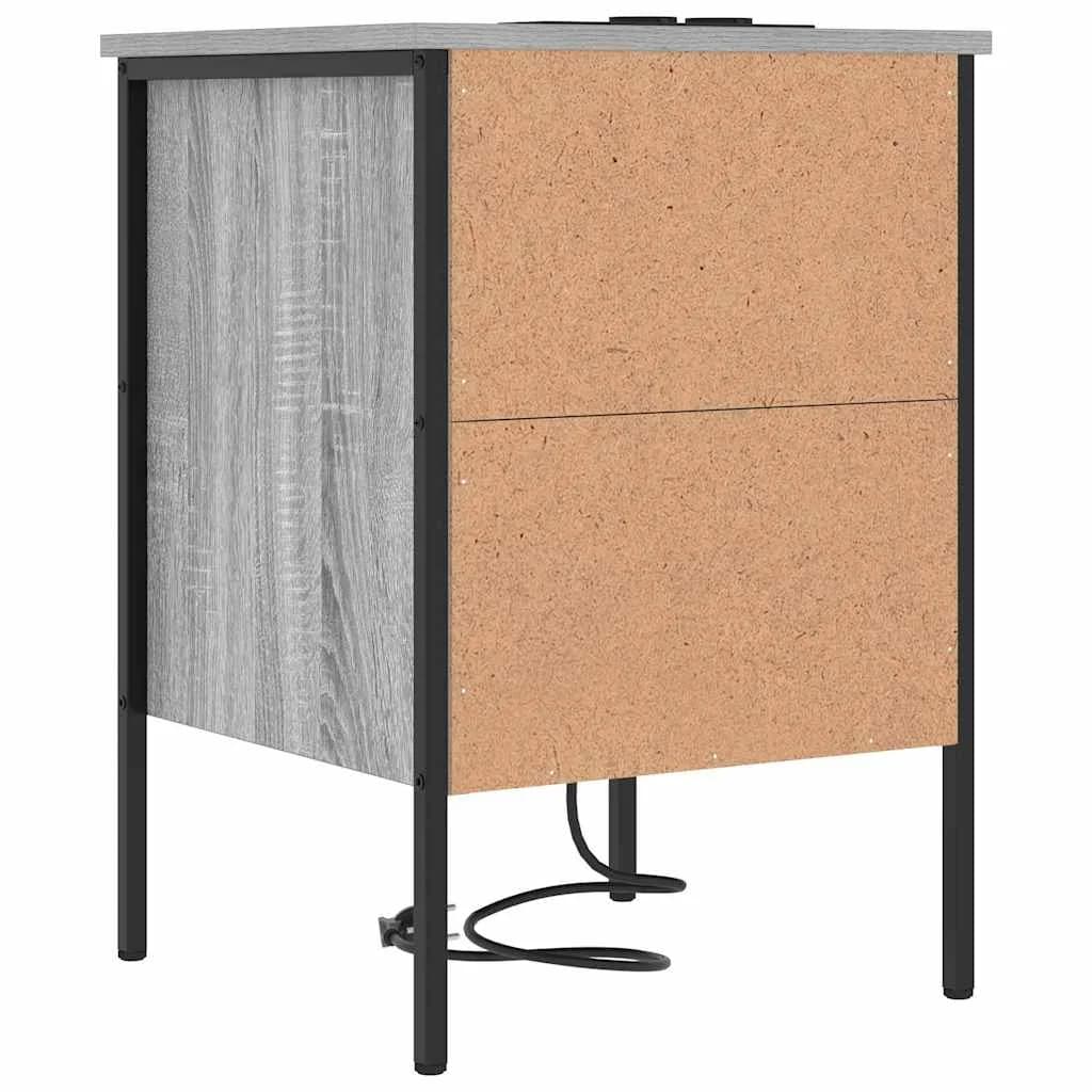 Nočna omarica 2 kos Siva Sonoma 42 x 41 x 61 cm Inženirski les - slika 9