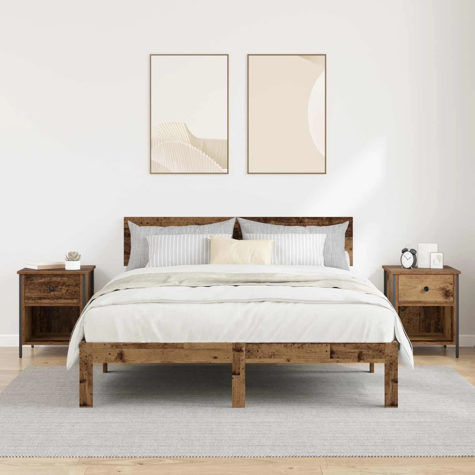 Nočna omarica 2 kos Star les 40 x 42 x 50 cm Inženirski les - slika 4