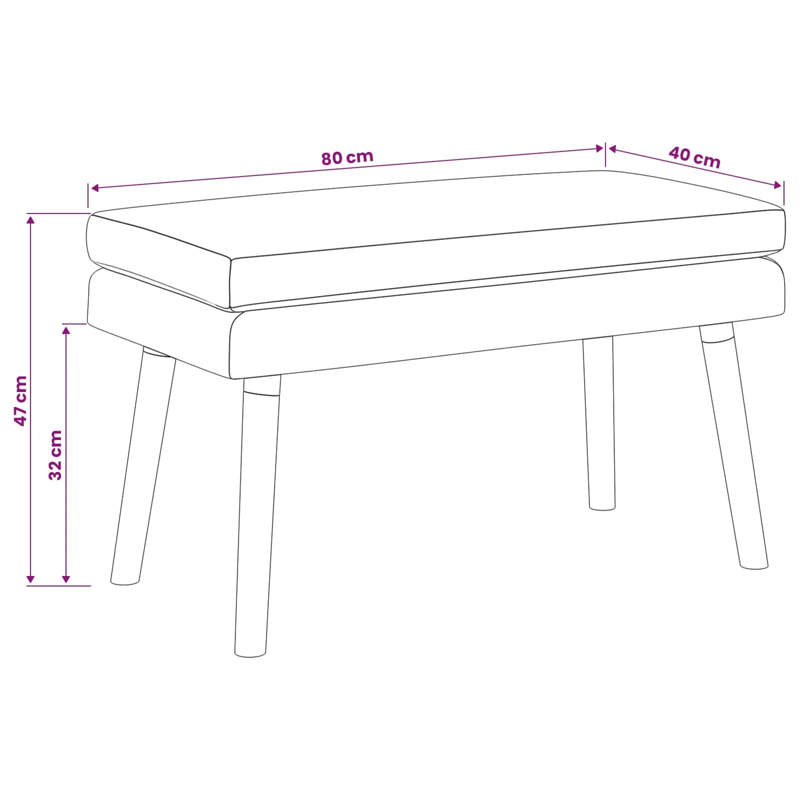 Dvojna klop Temno rjava 80 x 40 x 47 cm Blago - slika 9
