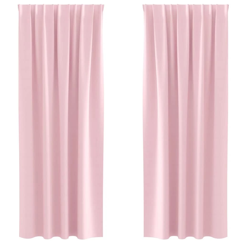 Zavese za zatemnitev z obroči 2 kos Baby roza 260 x 140 cm - slika 2