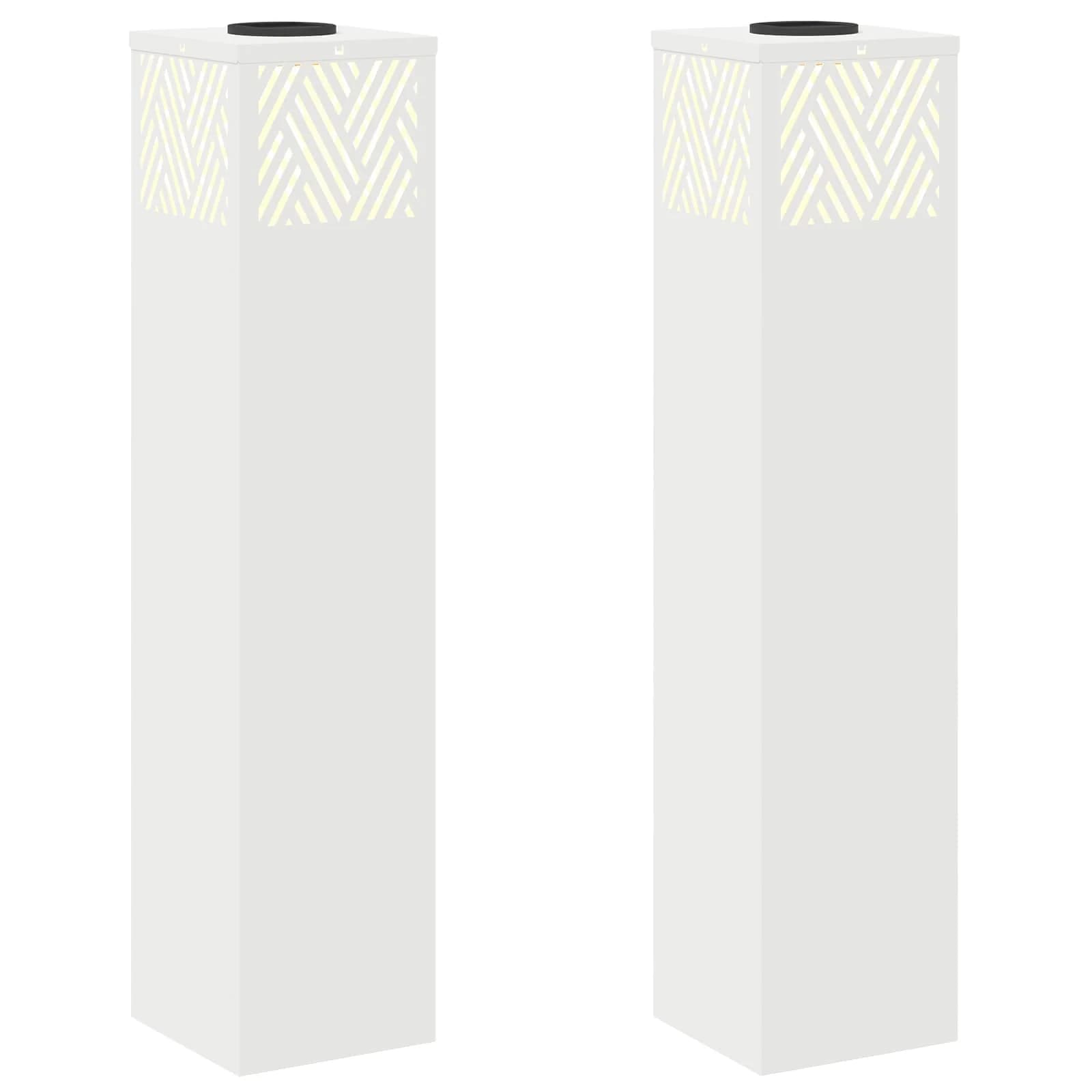 Solarno LED svetilo za pot 2 kos Toplo bela 18 x 18 x 80 cm - slika 2