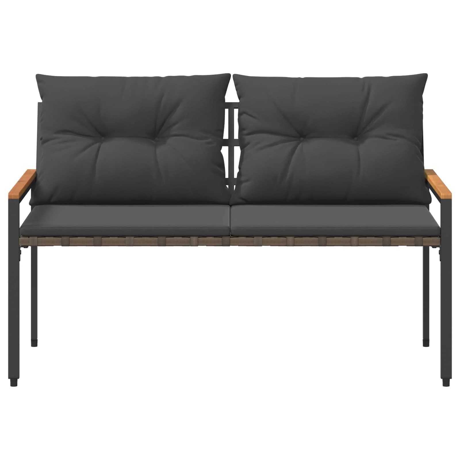 Zunanja klop 2 -Seater 116 x 67,5 x 72 cm poli ratan Temno siva - slika 5