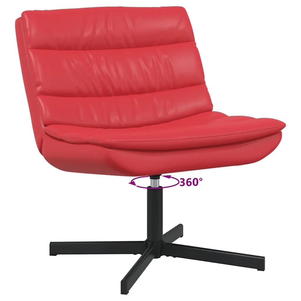 Vrtljiv stol Rdeča 63 x 75 x 76 cm Umetno usnje - slika 9