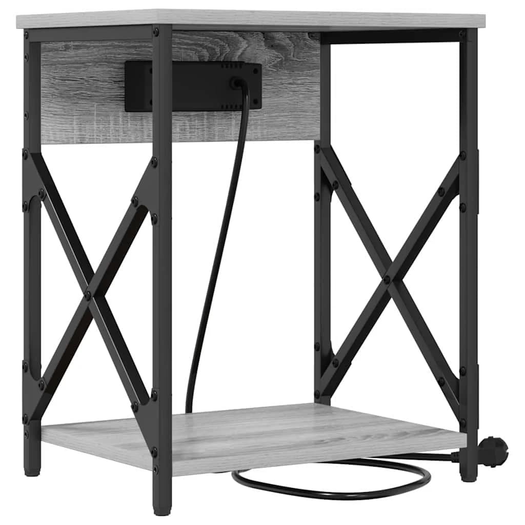 Nočna omarica Siva Sonoma 41 x 31 x 51 cm Inženirski les - slika 7
