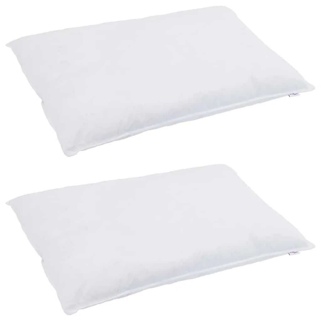 Vzglavnik 2 kos 40 x 80 cm Perje Bela - slika 3