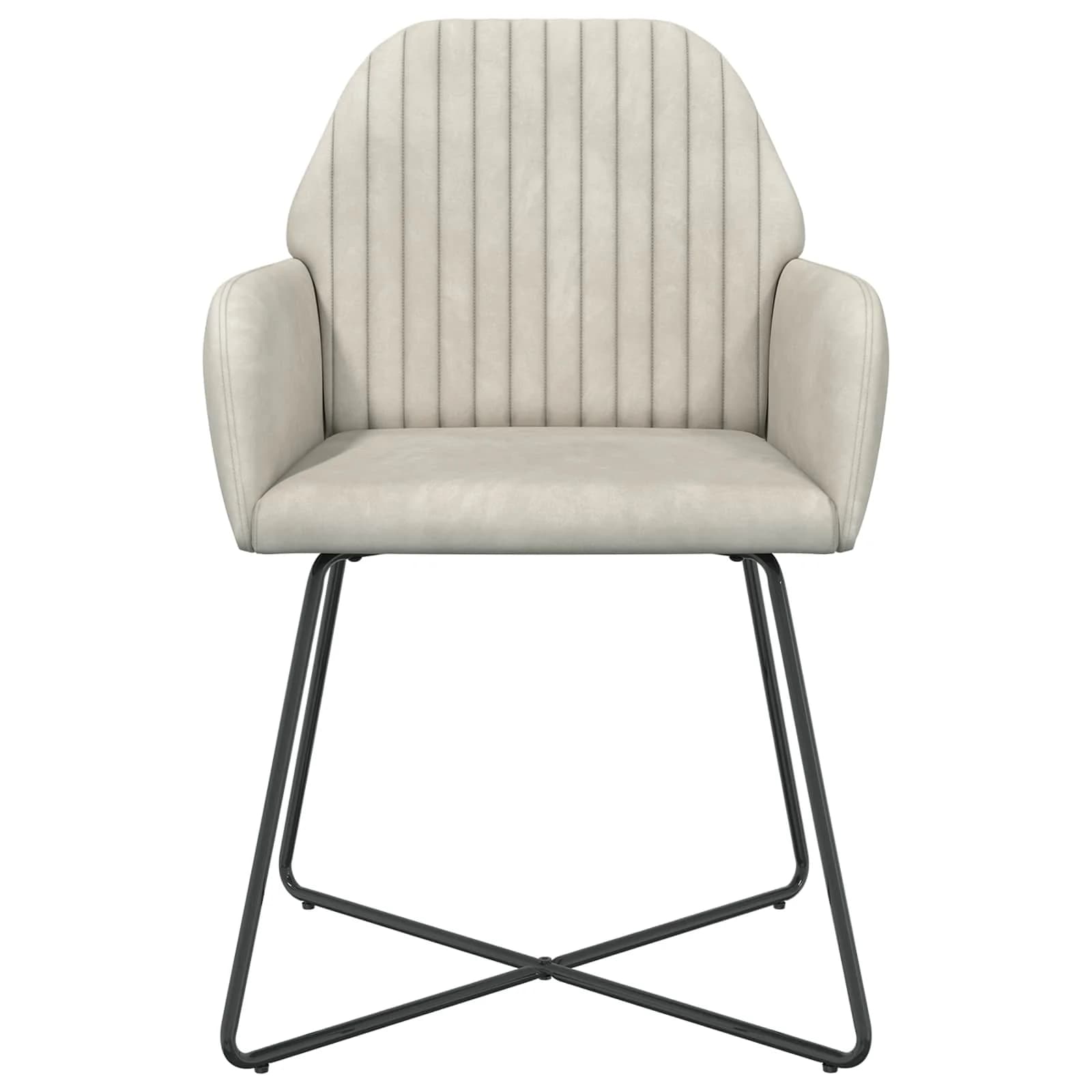 Jedilni stoli 4 kos Žamet Krem 55 x 50 x 84 cm - slika 3
