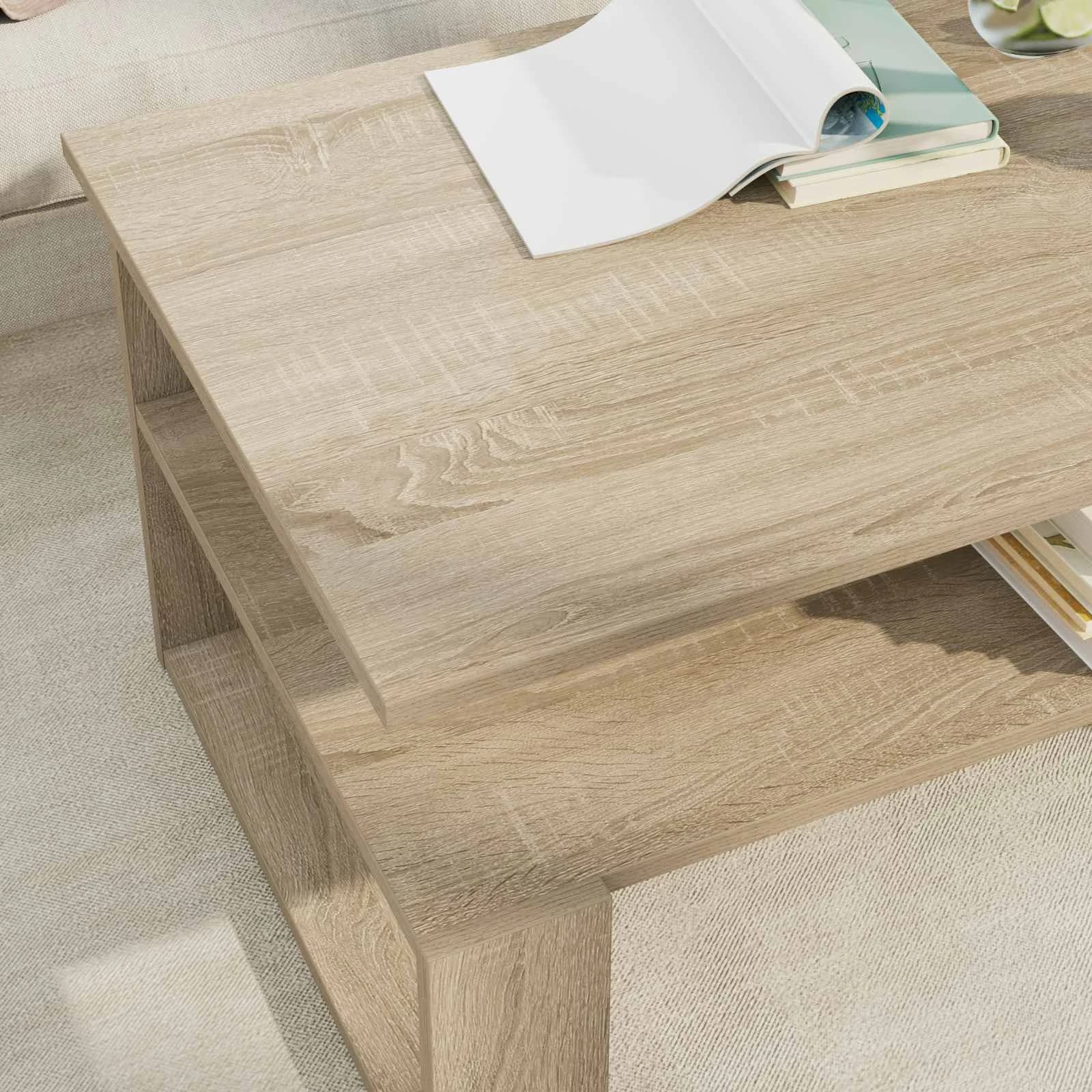 Klubska miza Sonoma hrast 90 x 50 x 40 cm Inženirski les - slika 4