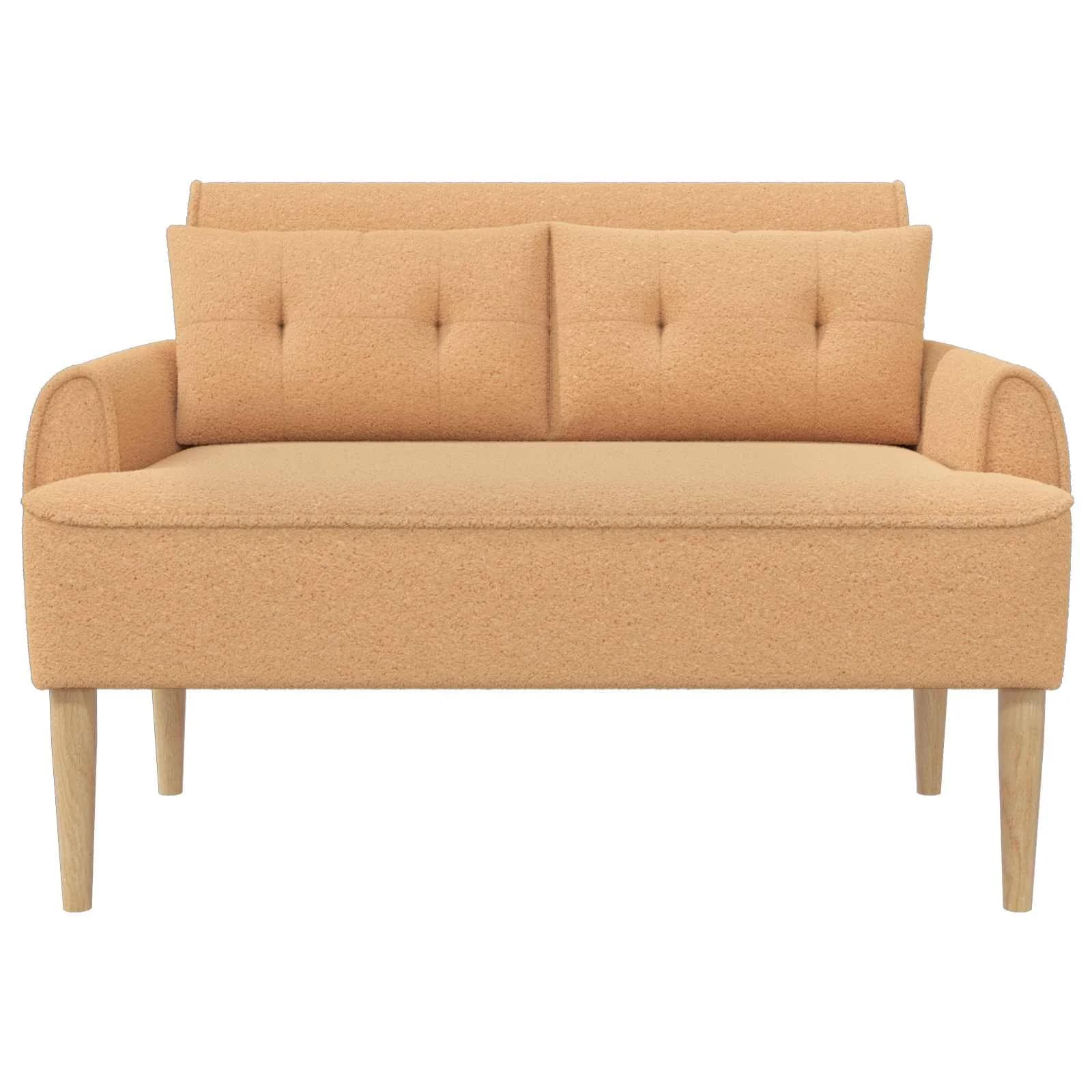 Dvojnica s gumbi Bež 117 x 67 x 77 cm Bouclé - slika 3