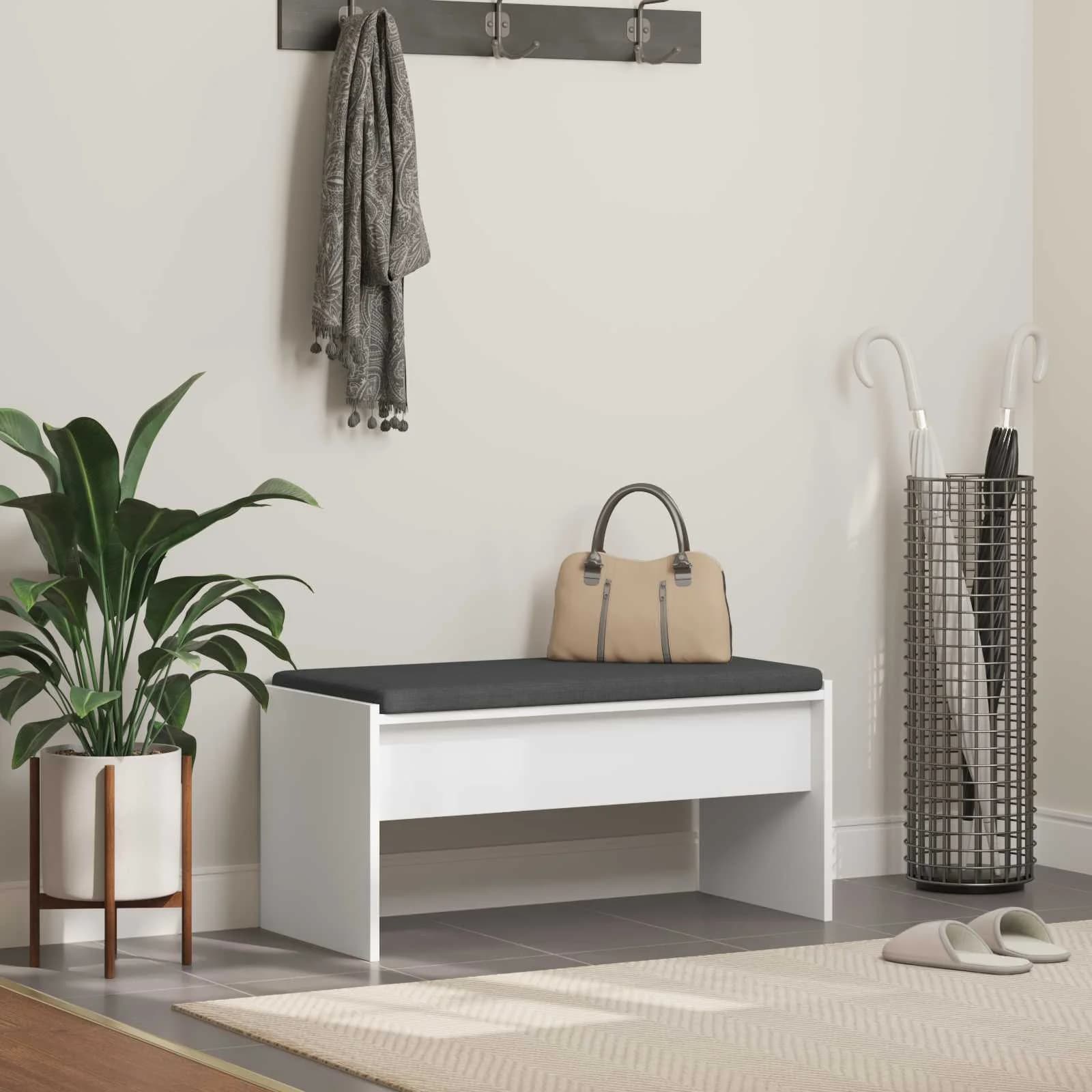 Haldna klop z blazino Bela 80 x 38 x 46 cm