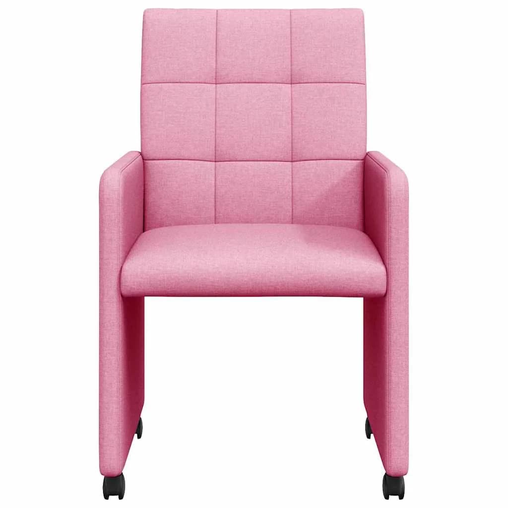 Jedilni stoli s kolesi 2 kos blago Roza 58 x 65 x 94 cm - slika 4