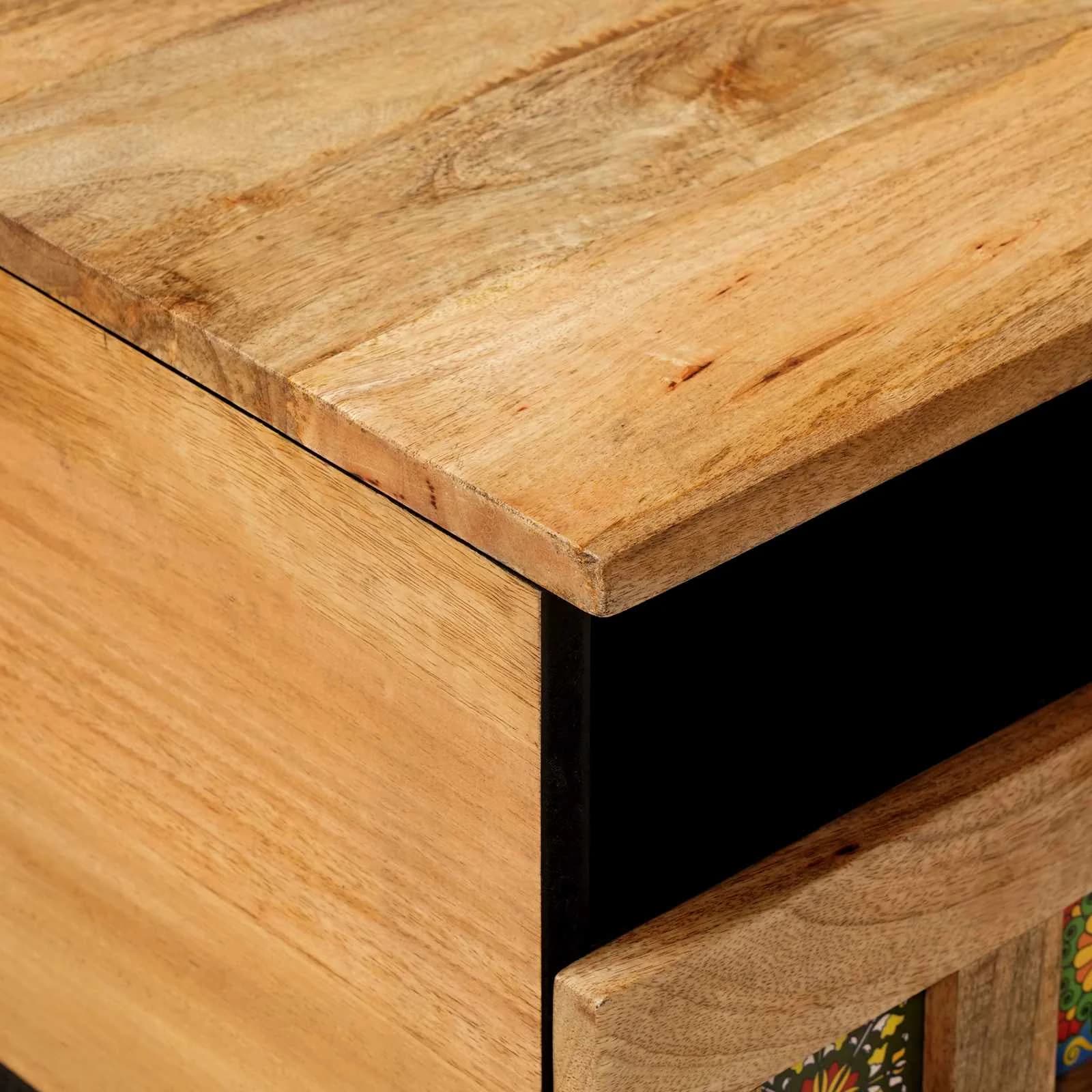 Klubska miza Naravna 80 x 54 x 40 cm Masiven les manga - slika 6