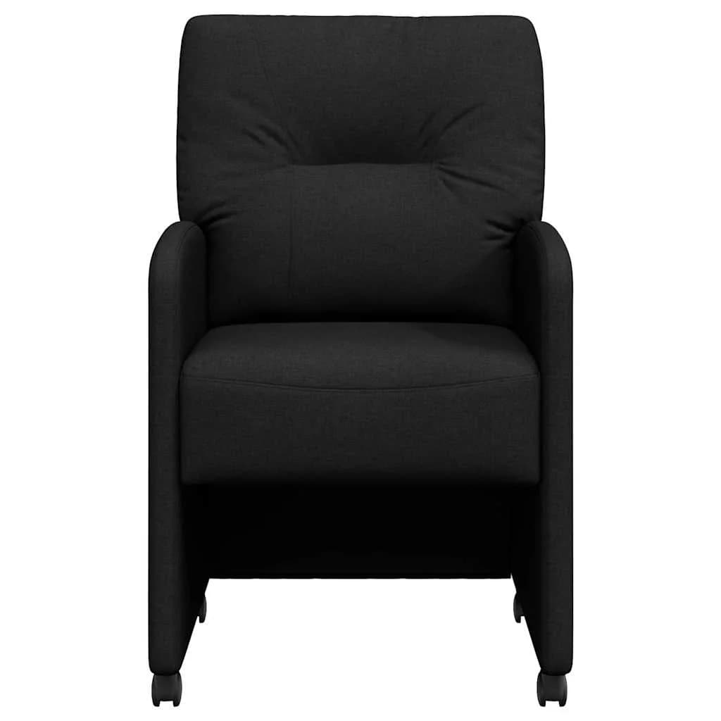 Jedilni stoli s kolesi 2 kos blago Črna 57 x 67 x 95 cm - slika 4