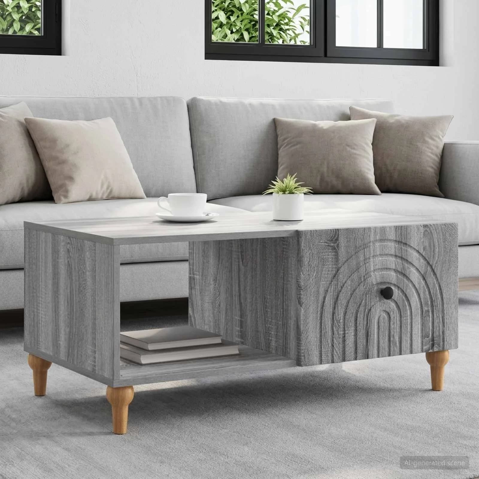 Klubska miza Siva Sonoma 90 x 50 x 40 cm Inženirski les