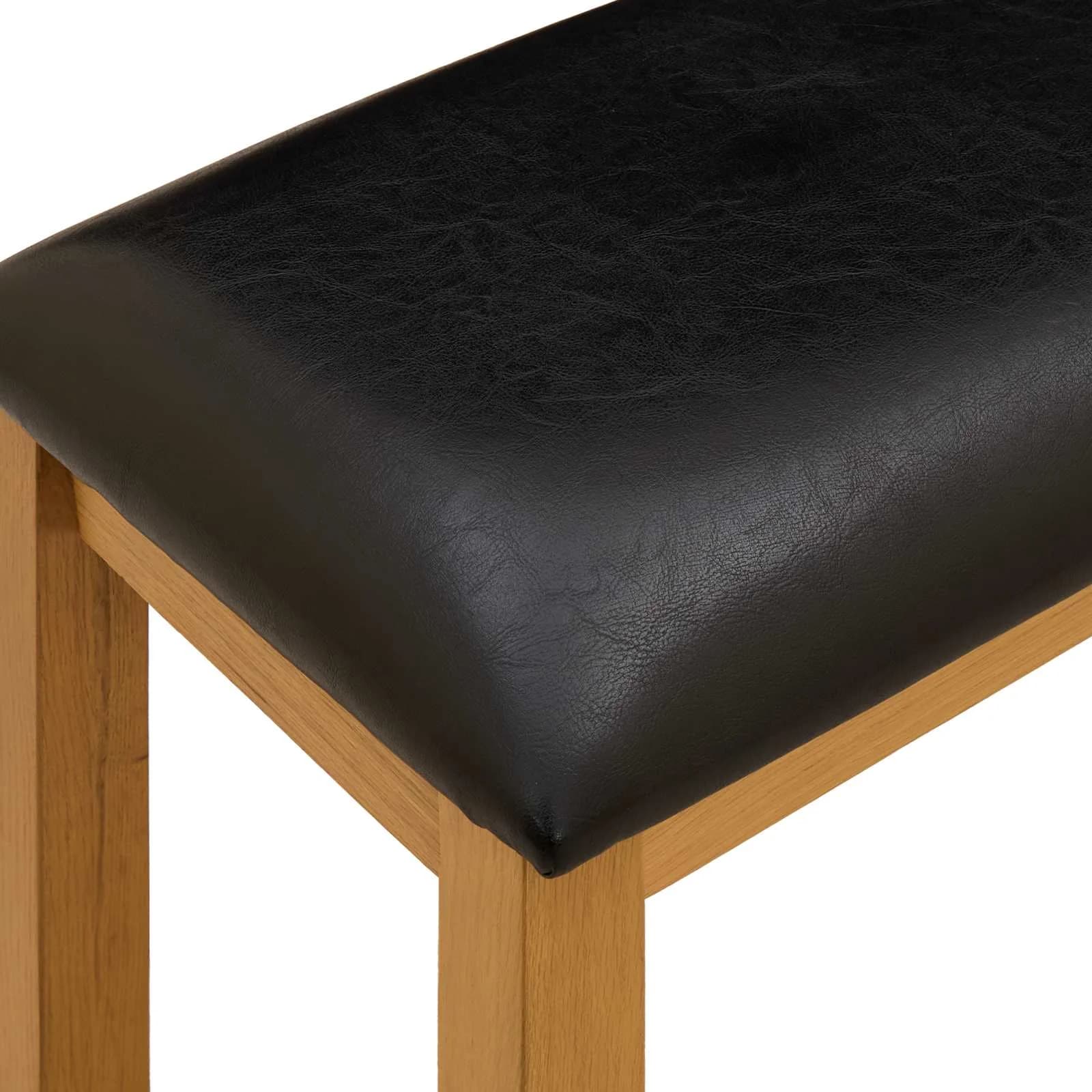 Jedilna klop 95 x 32 x 45 cm Masivno hrastovo les Črna - slika 5