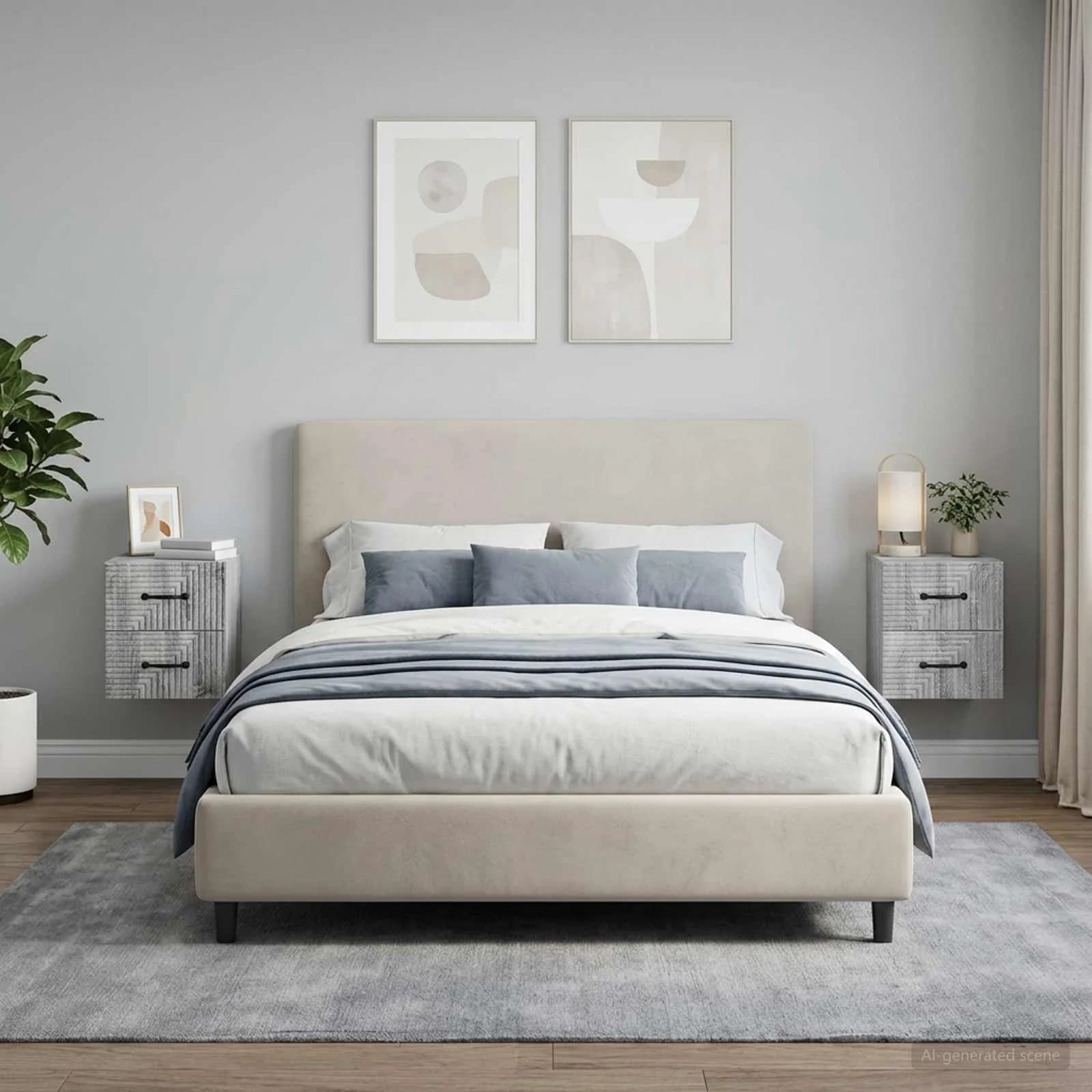 Stenski nočni omarici 2 kos Siva Sonoma 34,5 x 33 x 40 cm - slika 4
