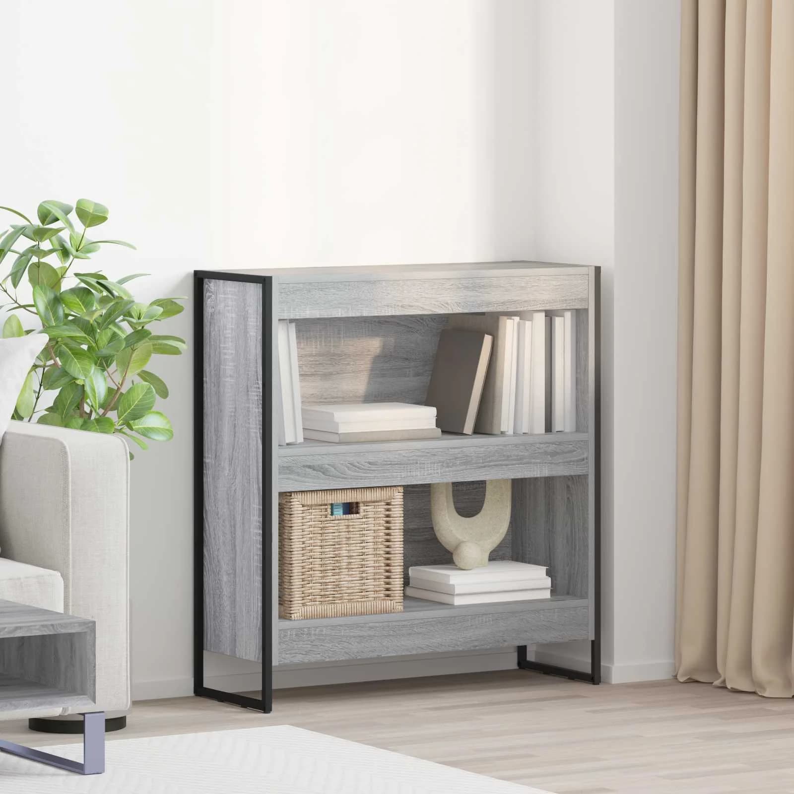 Knjigovni omar 80 x 30 x 86,5 cm Inženirski les Siva Sonoma