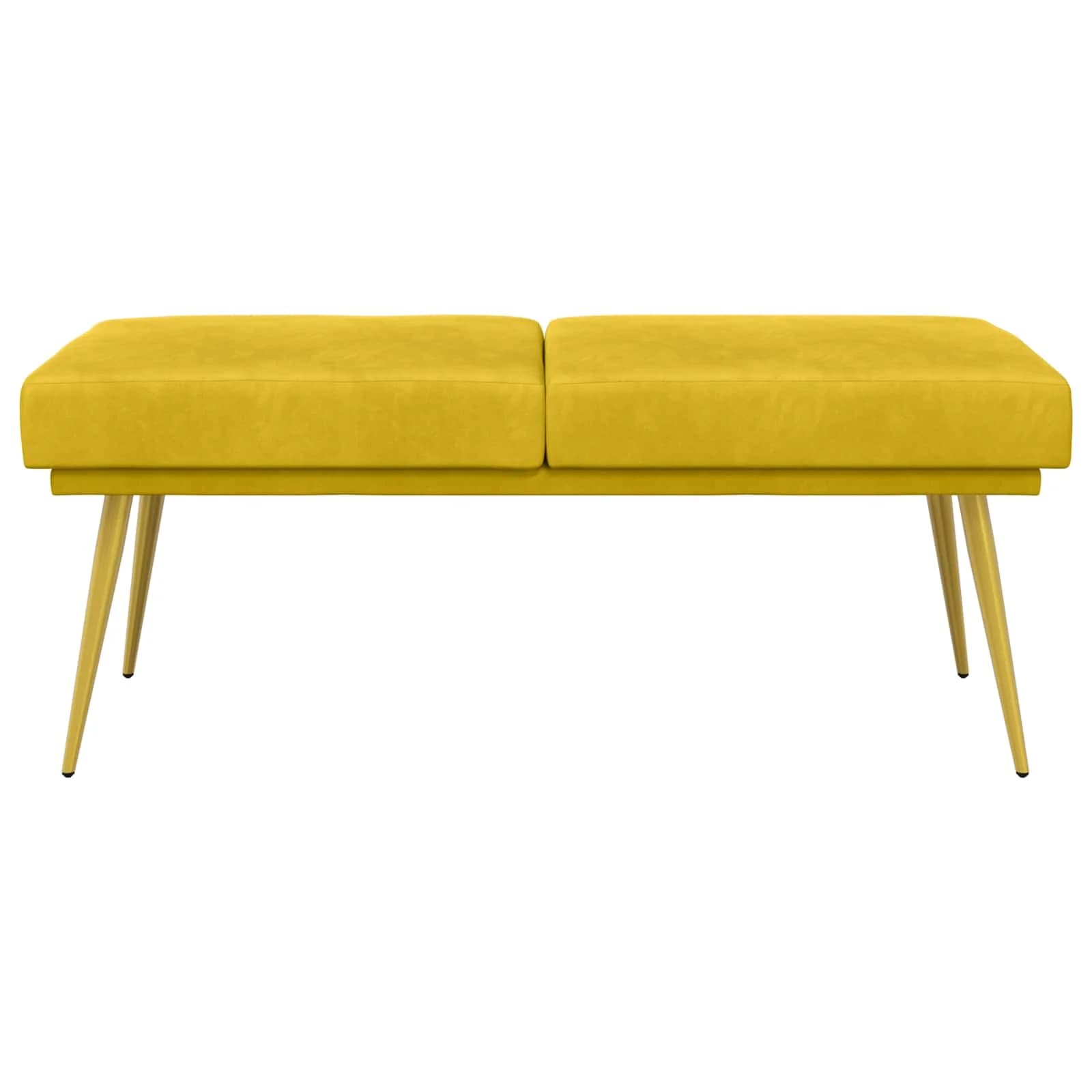 Dvojna klop Rumena 120 x 45 x 46 cm Žamet - slika 5