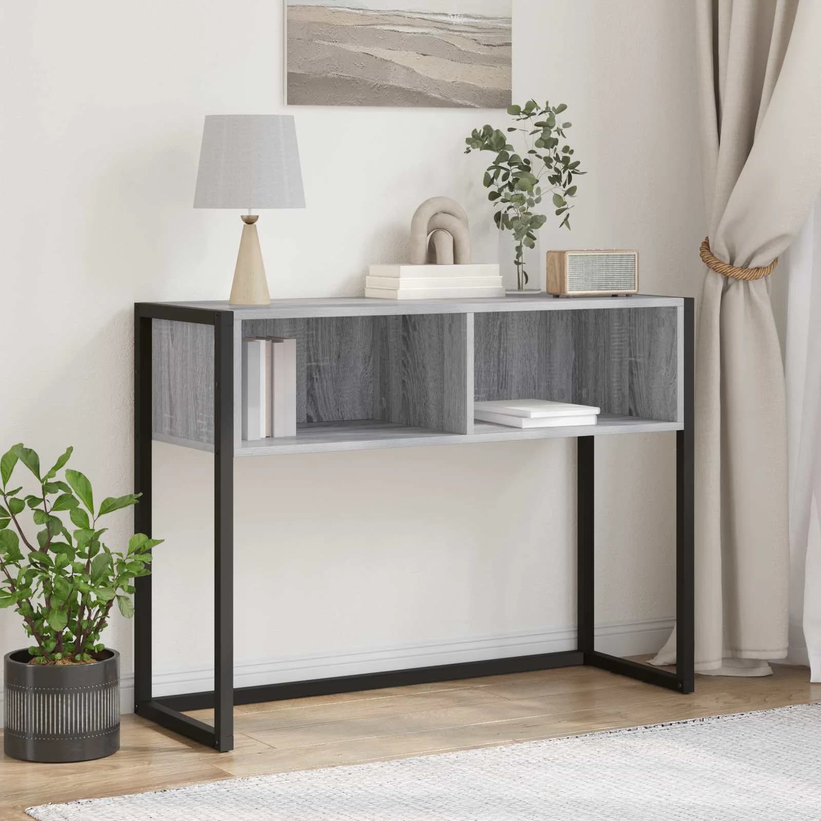 Stranska miza Siva Sonoma 100 x 36 x 75 cm Inženirski les