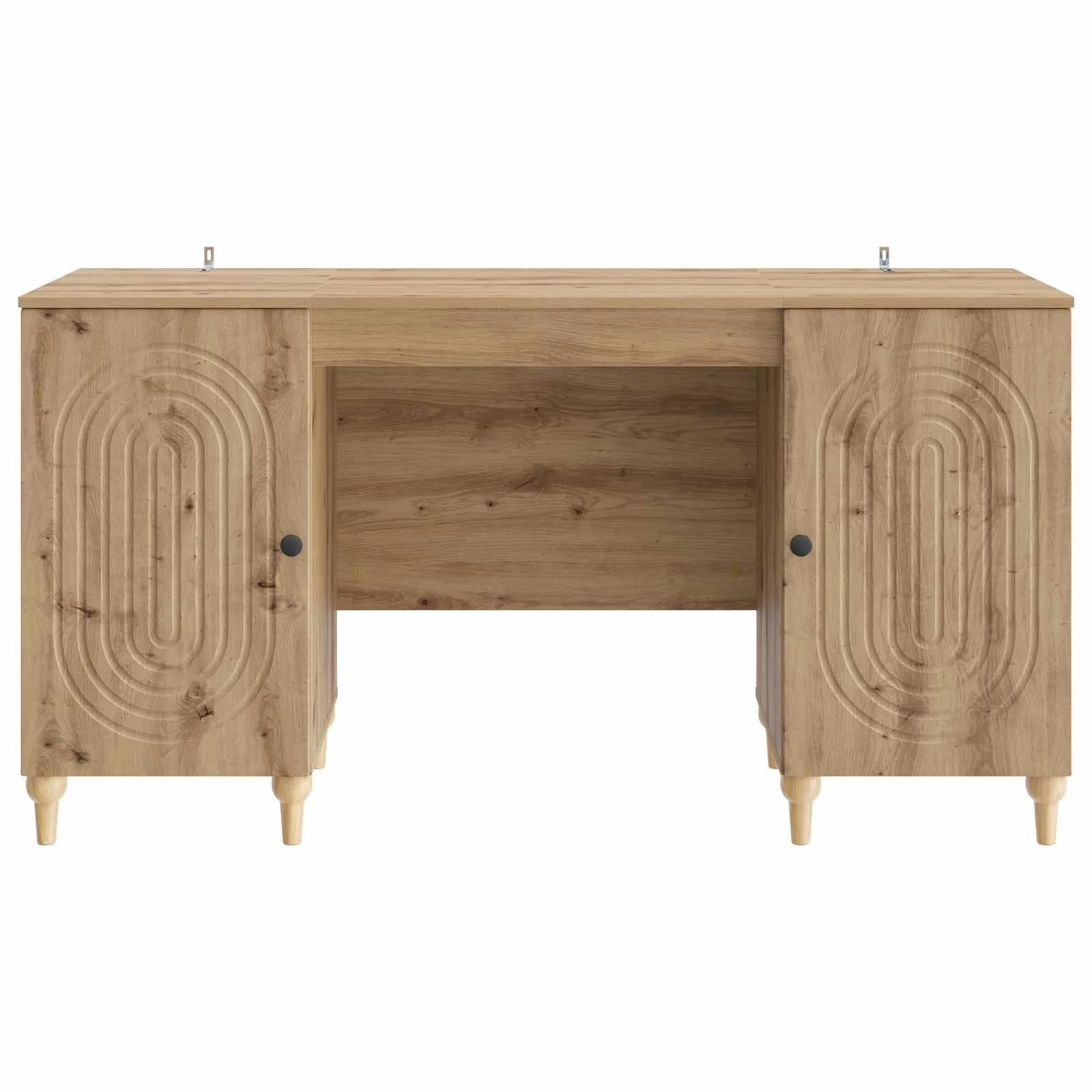 Miza Artisan hrast Inženirski les 142,5 x 50 x 75 cm - slika 5