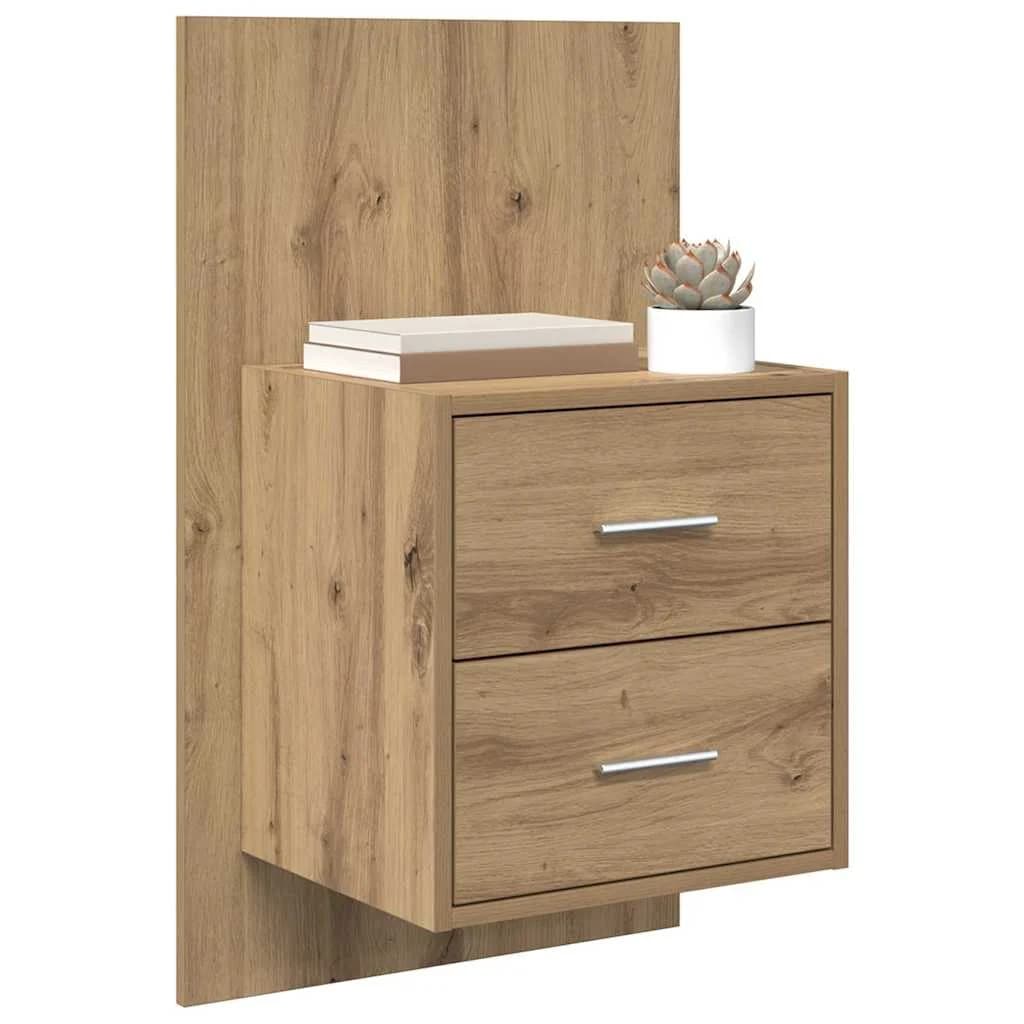Stenska nočna omarica 2 kos Umetni hrast 48,5 x 32,5 x 80 cm - slika 3