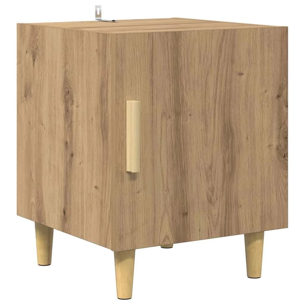 Nočna omarica 2 kos Umetni hrast 40 x 40 x 50 cm Inženirski les - slika 6