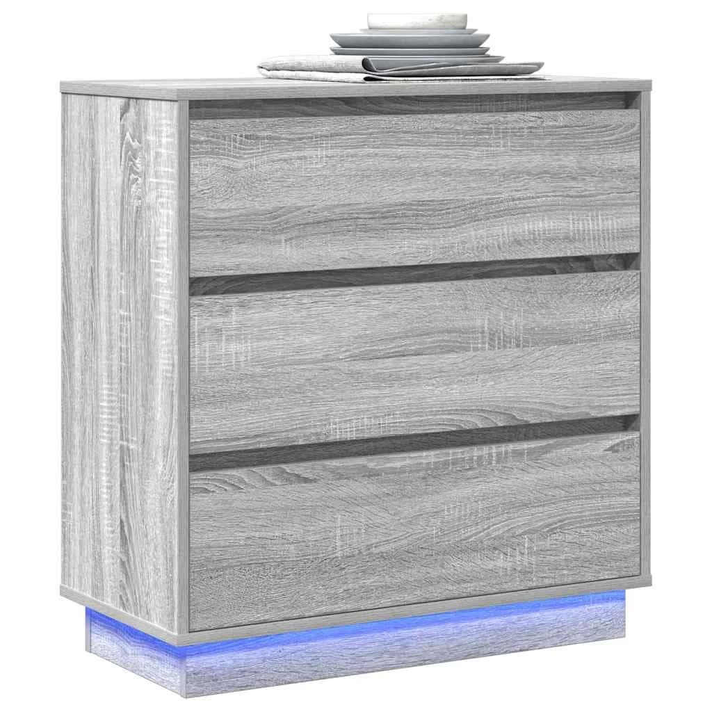 Nočna omarica Siva 71 x 34,5 x 75 cm Inženirski les - slika 3