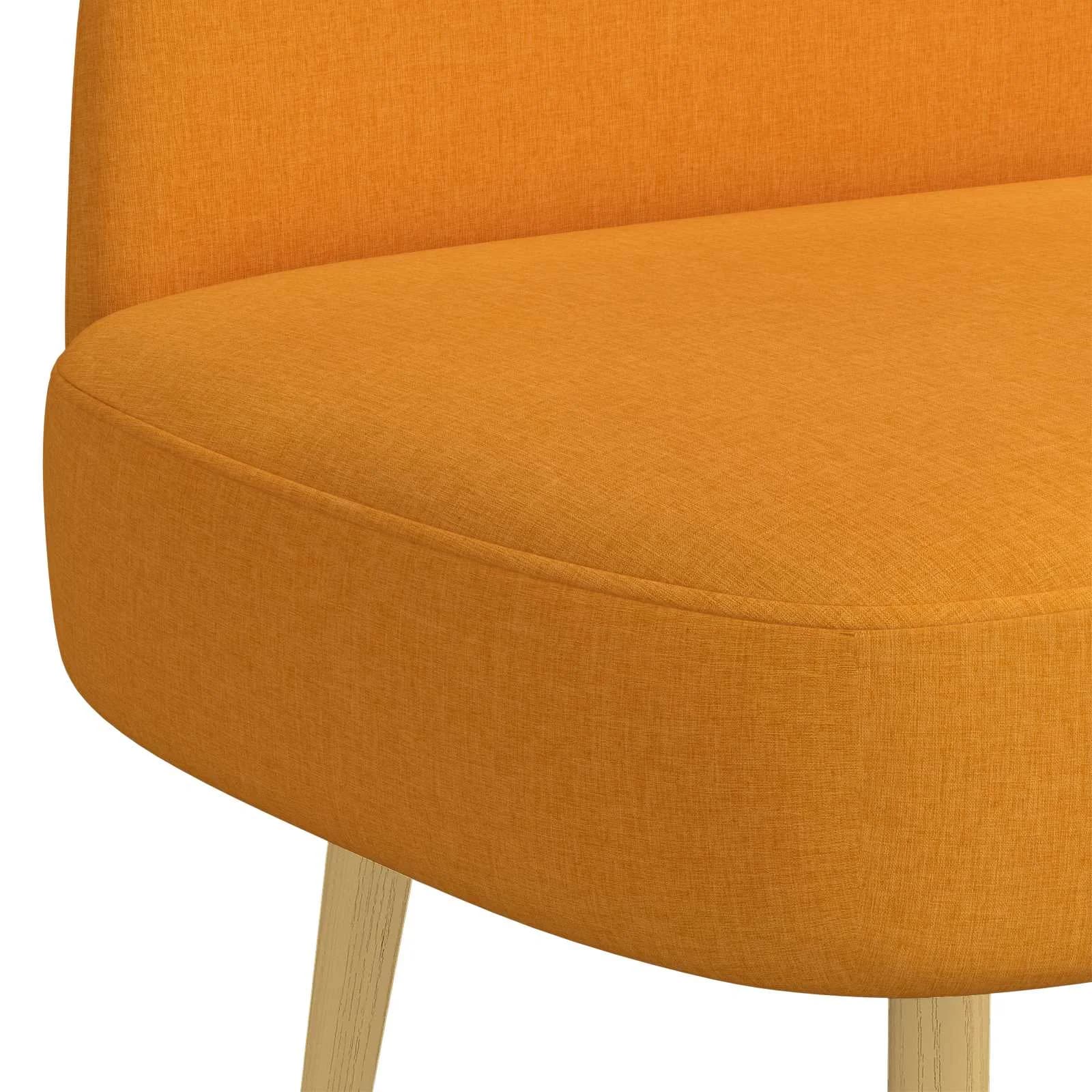 Oblazinjena klop z naslonom Temno rumena 110 x 60 x 76 cm - slika 5
