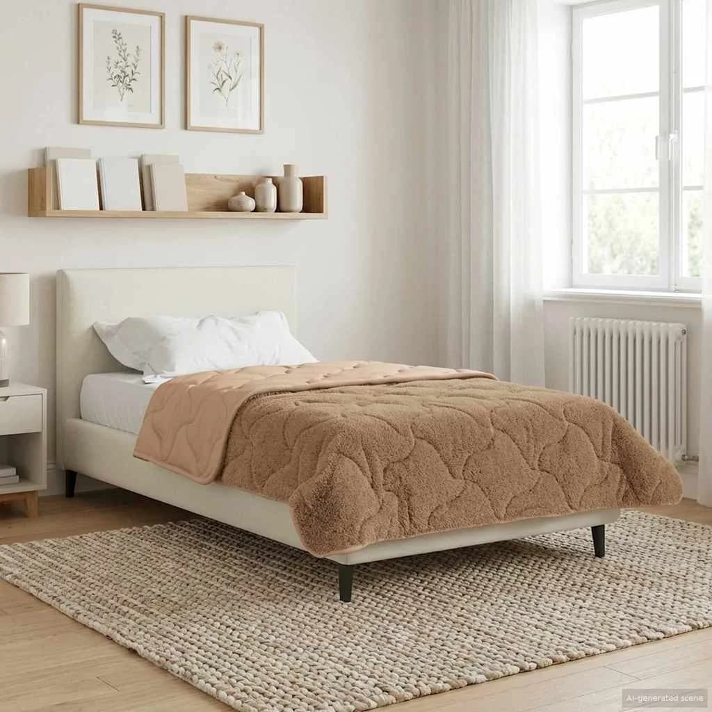 Zimska posteljnina Taupe 140 x 220 cm Mikrofibra in Teddy flis