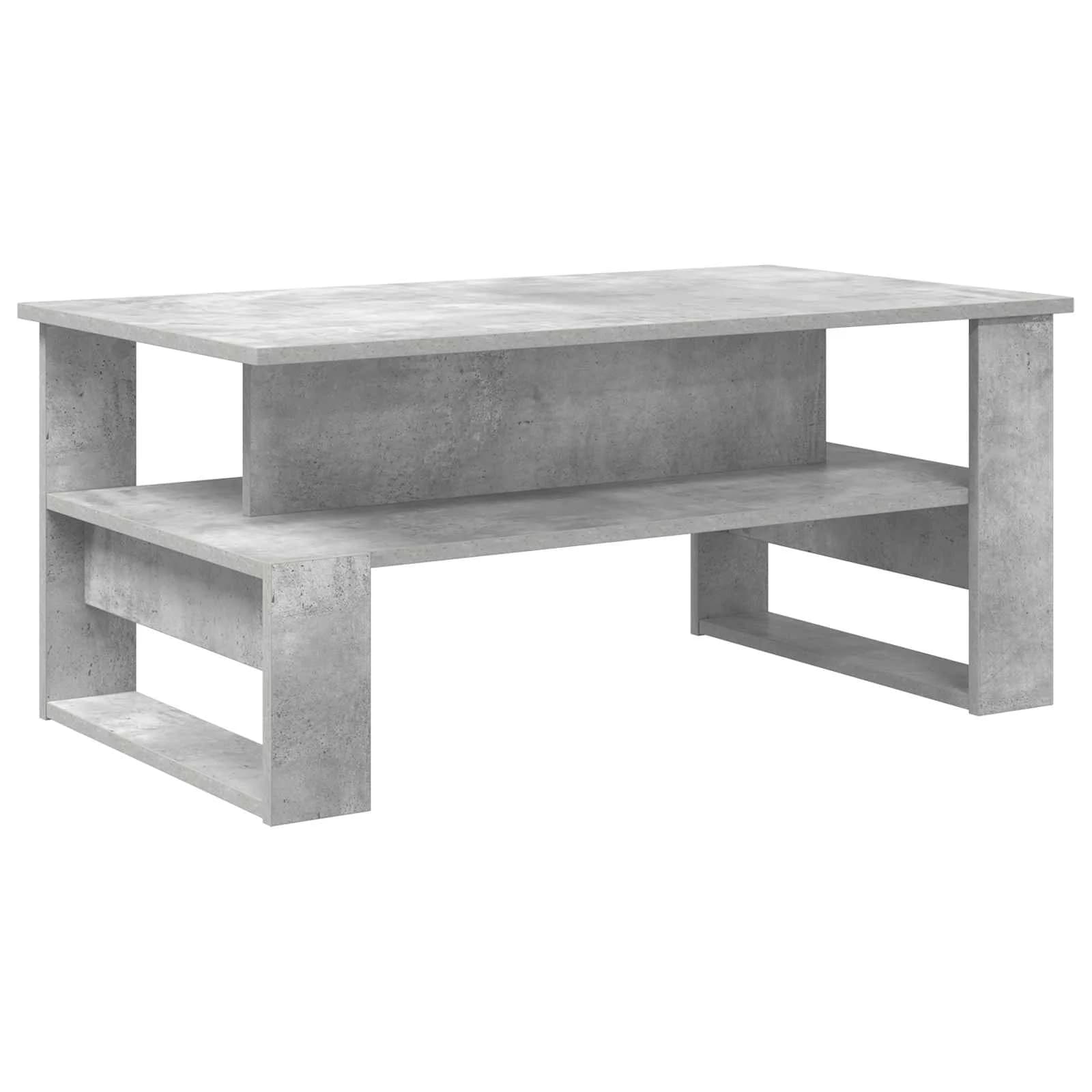 Klubska miza Betonsko siva 90 x 50 x 40 cm Inženirski les - slika 2
