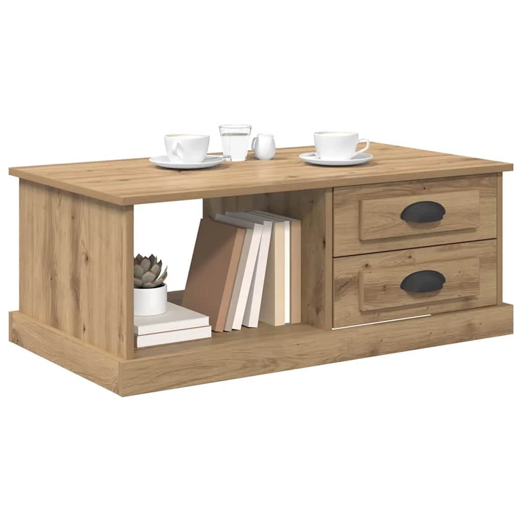 Klubska miza Umetni hrast 90 x 50 x 35 cm Inženirski les - slika 3