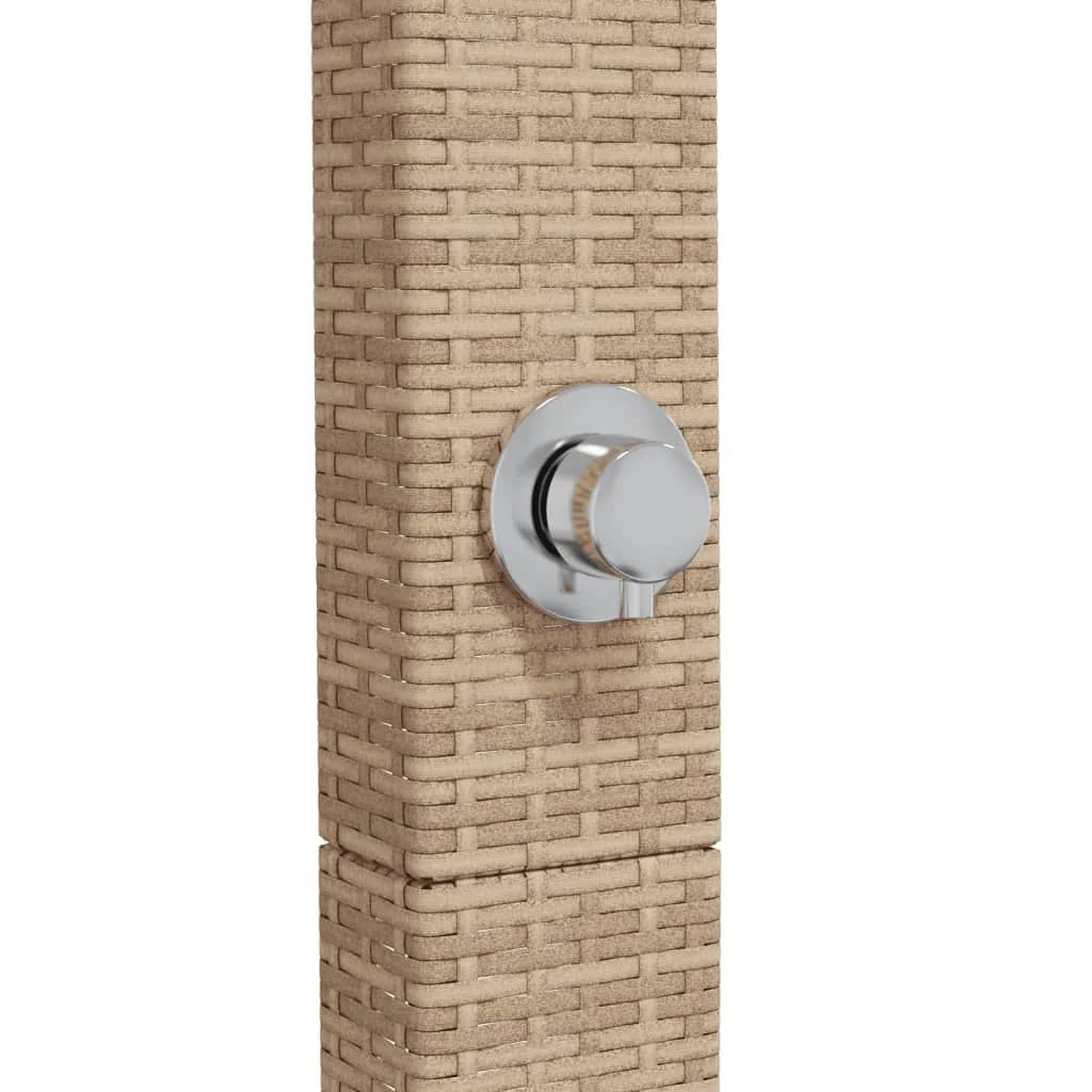 Zunanji tuš bež 50x55x224 cm poli ratan in akacijev les - slika 8