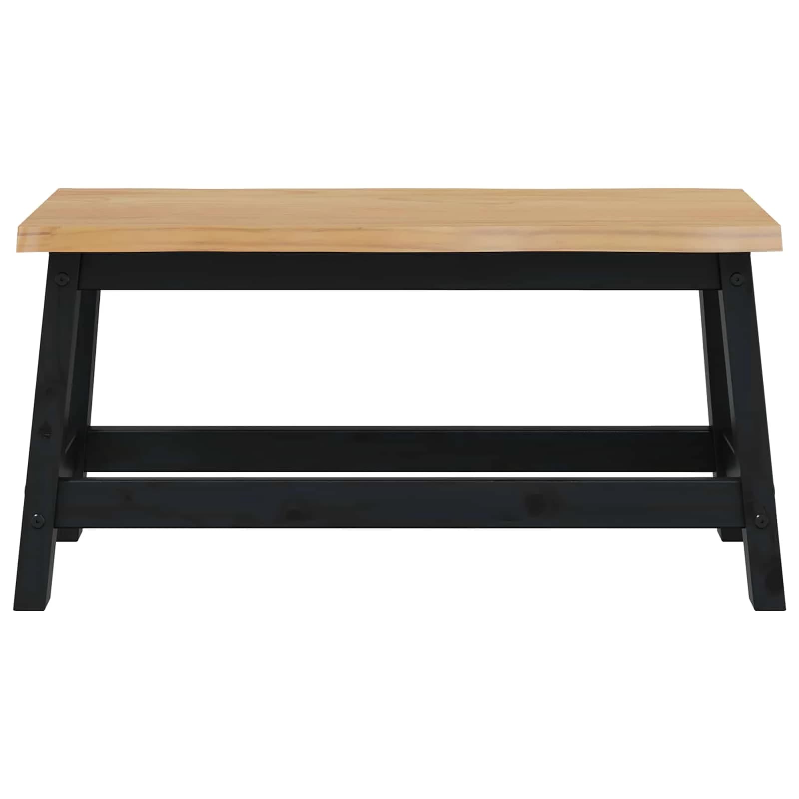 Jedilna klop EKAI Črna 91,5 x 29 x 45,5 cm Trdna borovina - slika 3