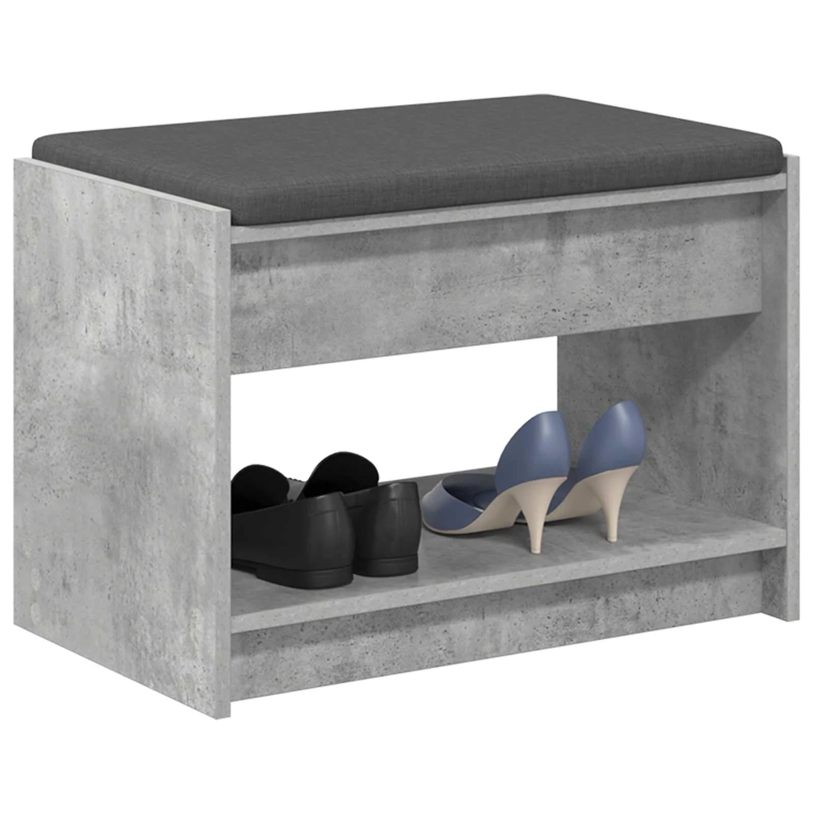 Haldna klop Beton Siva 63 x 38 x 45 cm Oblikovan Les in Tkanina - slika 3