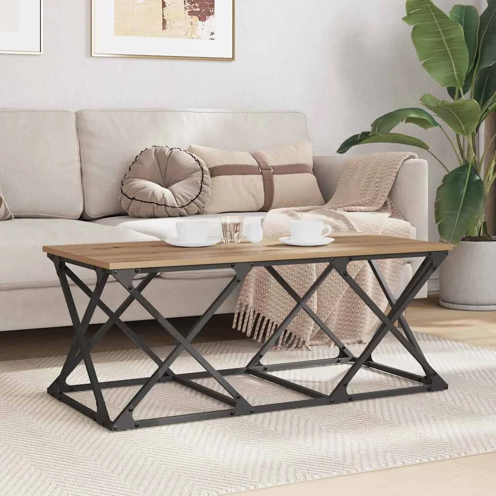 Klubska miza Umetni hrast 100 x 49 x 40 cm Inženirski les - slika 4