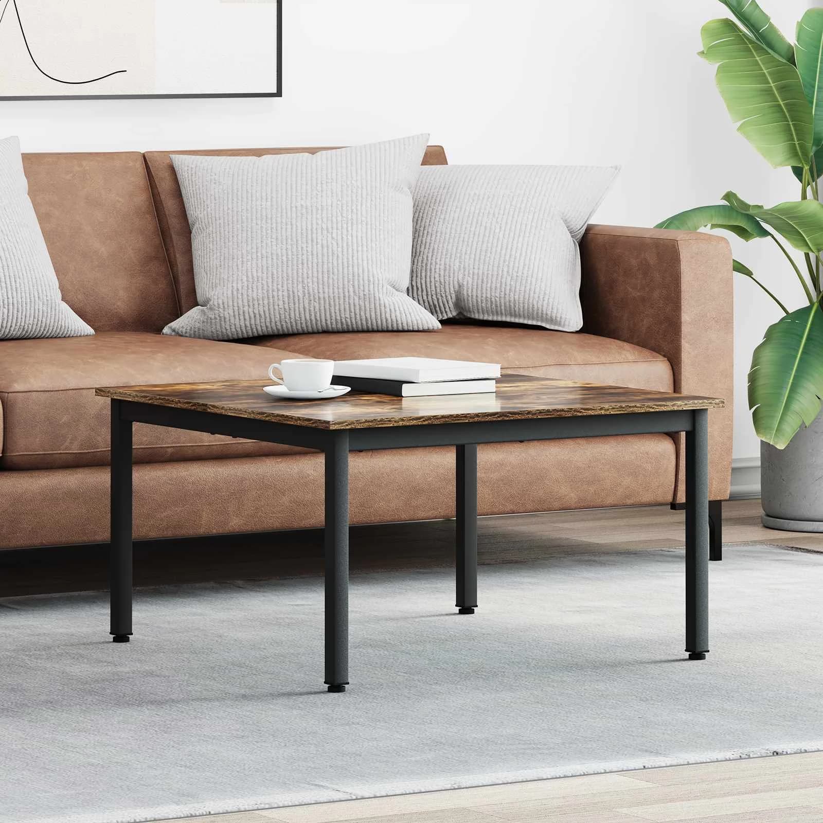 Klubska miza Dimni hrast 80 x 80 x 45 cm Inženirski les